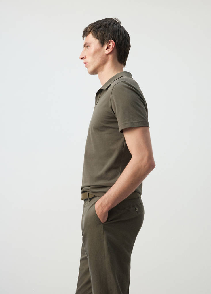 Slim fit piqué polo — Dark Green