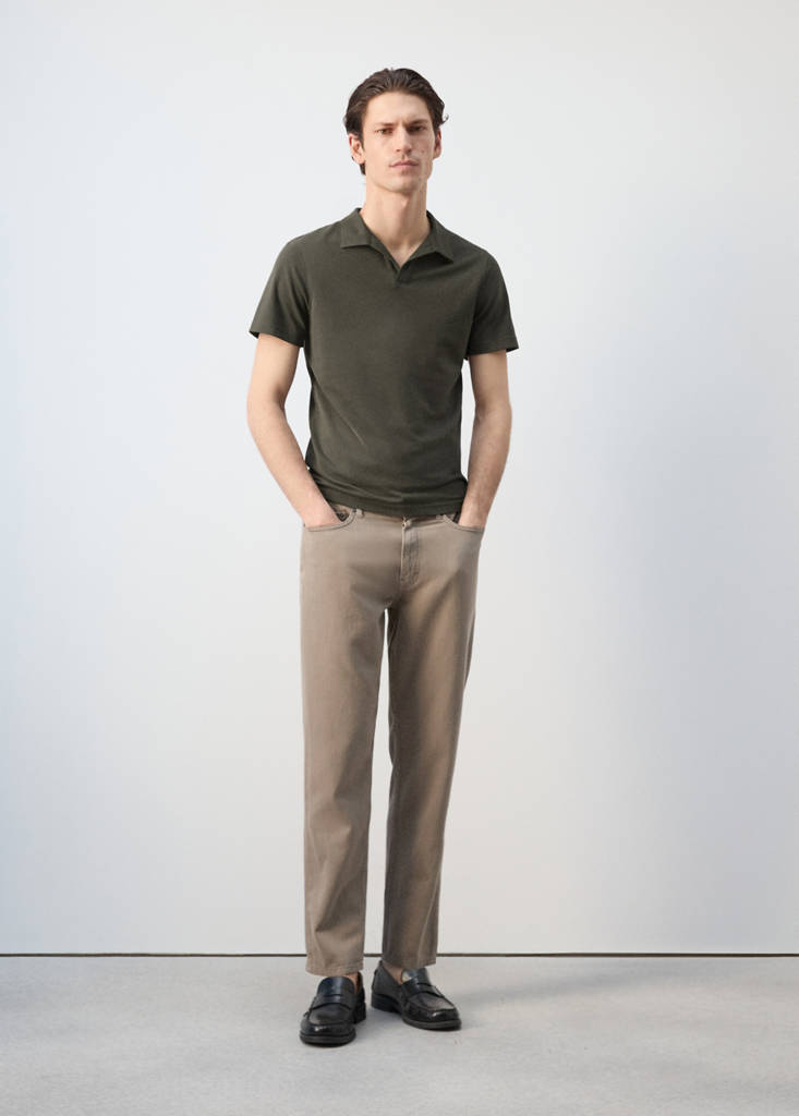 Slim fit piqué polo — Dark Green
