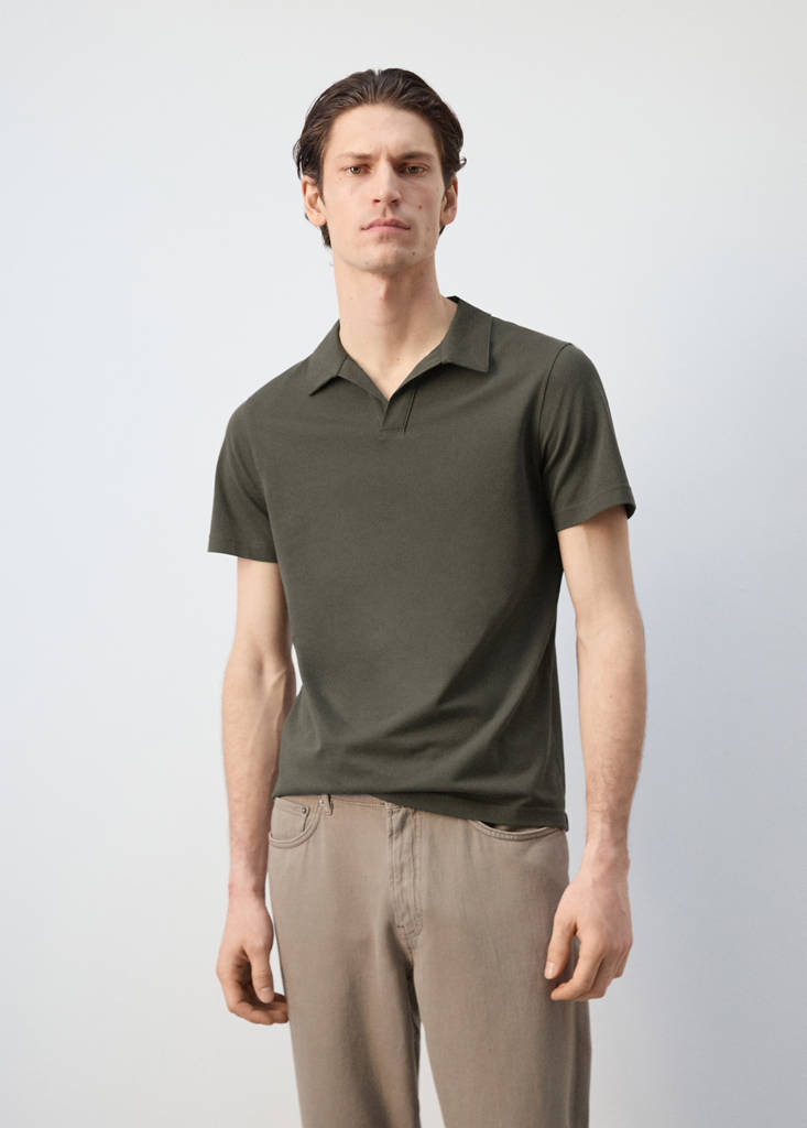 Slim fit piqué polo — Dark Green
