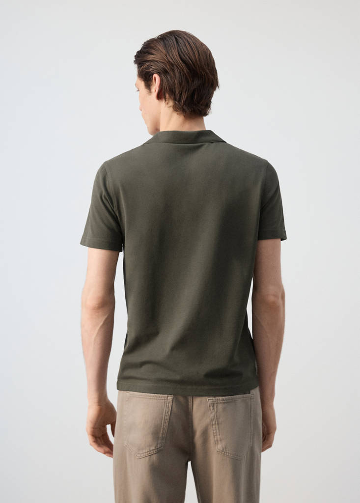 Slim fit piqué polo — Dark Green
