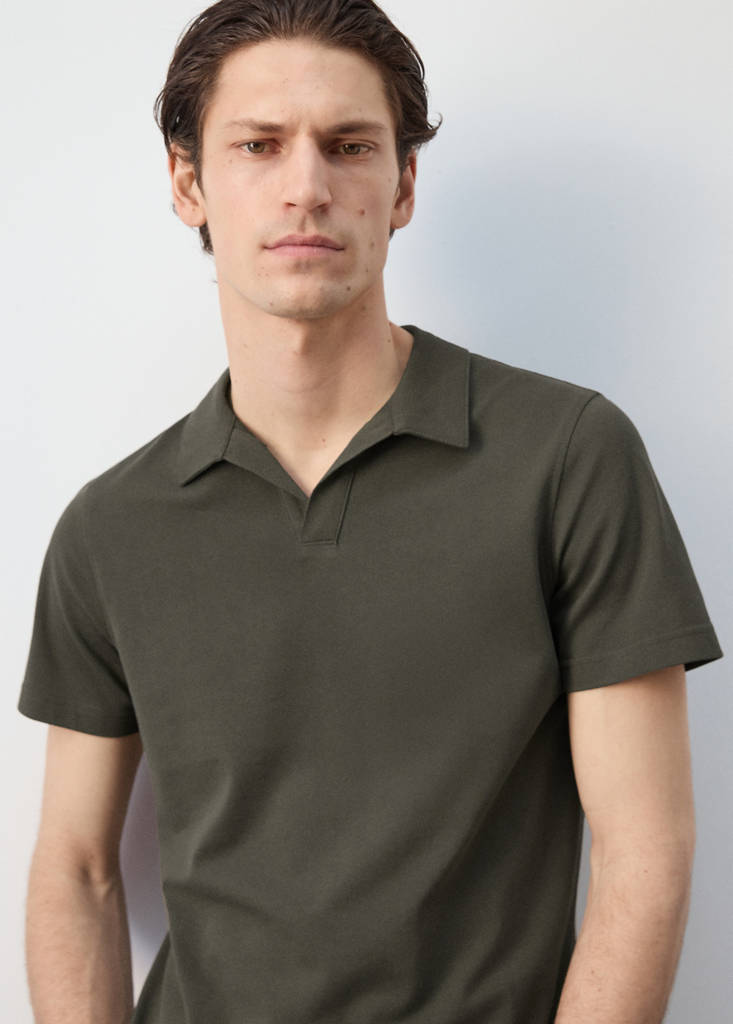 Slim fit piqué polo — Dark Green