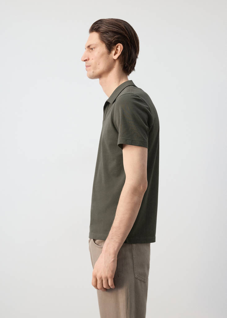 Slim fit piqué polo — Dark Green