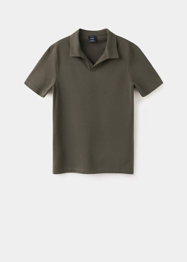 Slim fit piqué polo — Dark Green