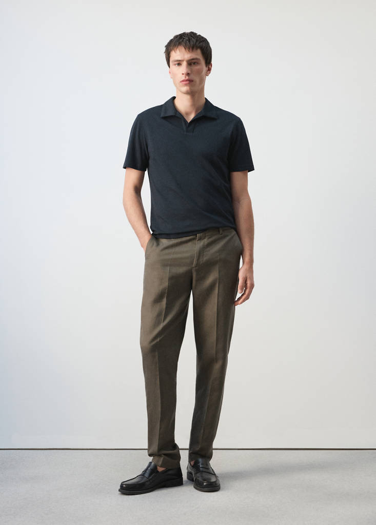 Slim fit piqué polo — Navy