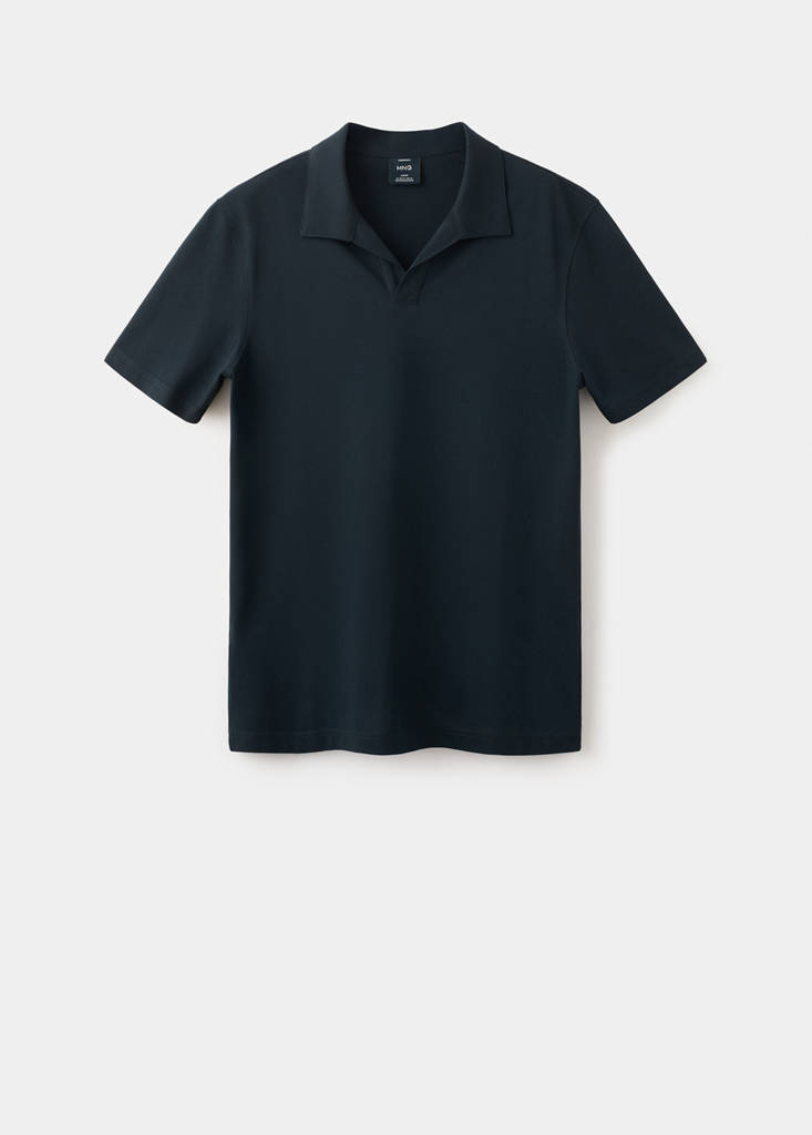 Slim fit piqué polo — Navy