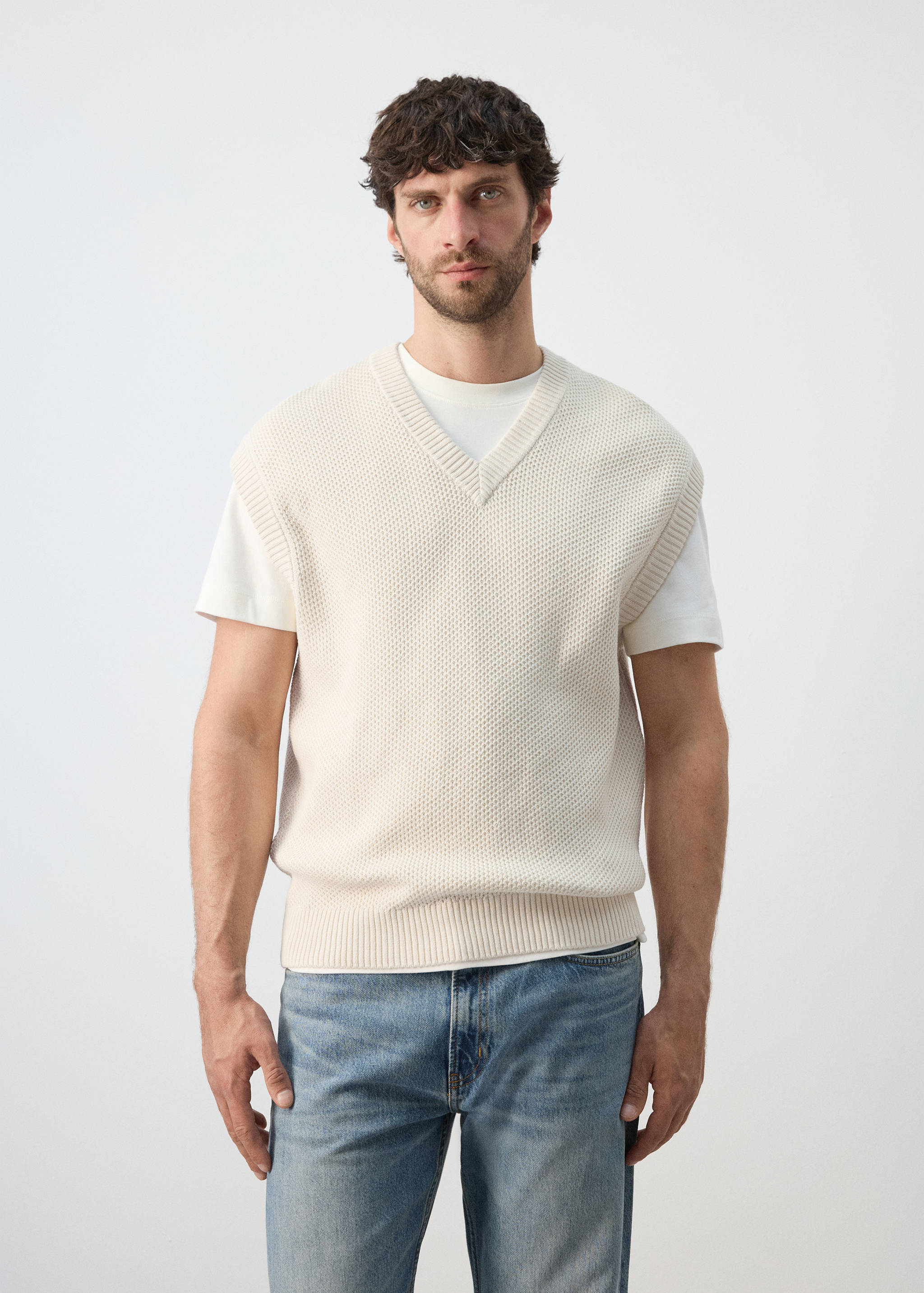 Gilet en maille microstructure - Plan moyen