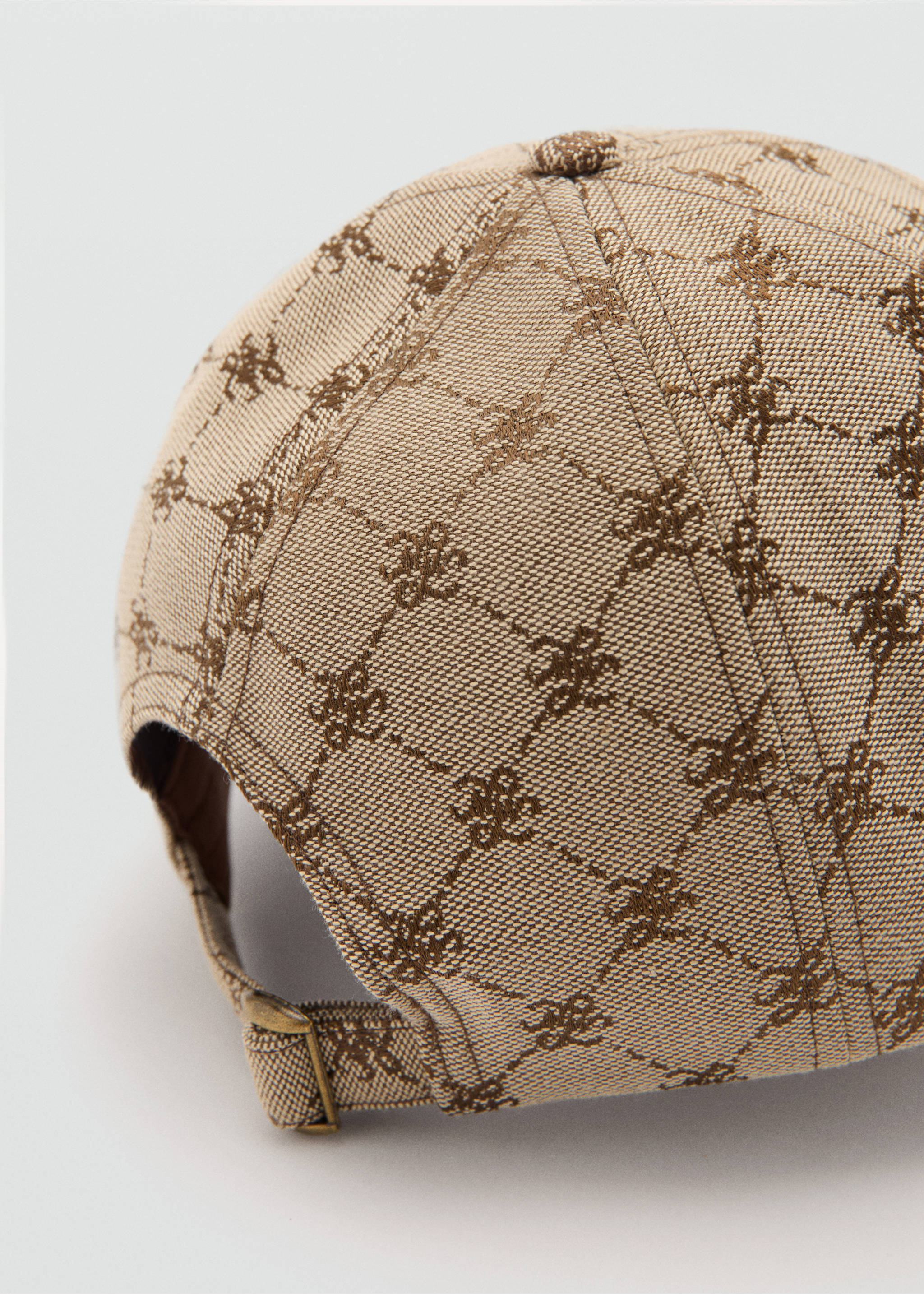 Cap with printed logo - Details of the article 1, Beige. Ref: 27074432-00.