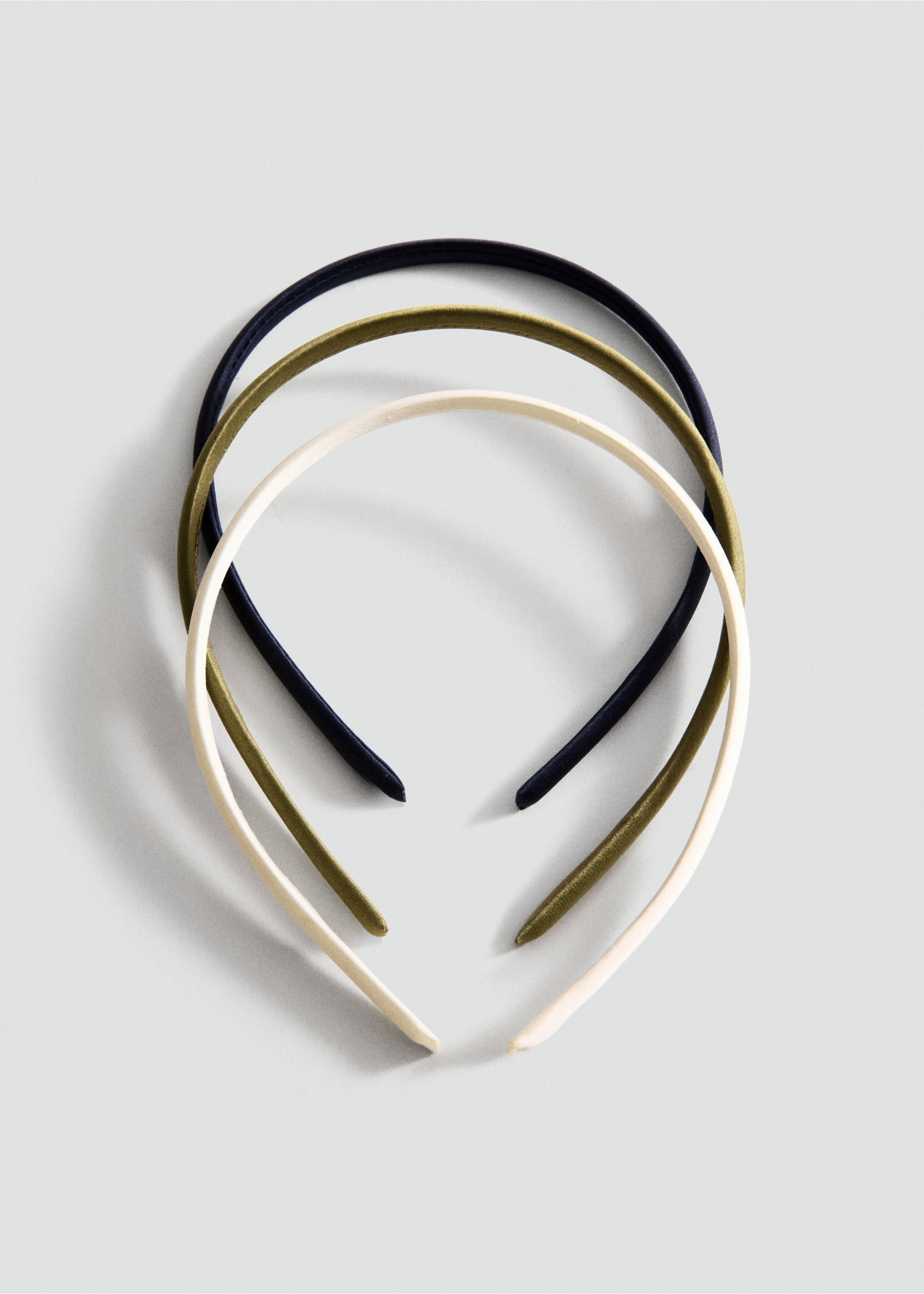 Conjunto de 3 bandoletes acetinadas - Artigo sem modelo, Cru. Ref: 27074434-00.