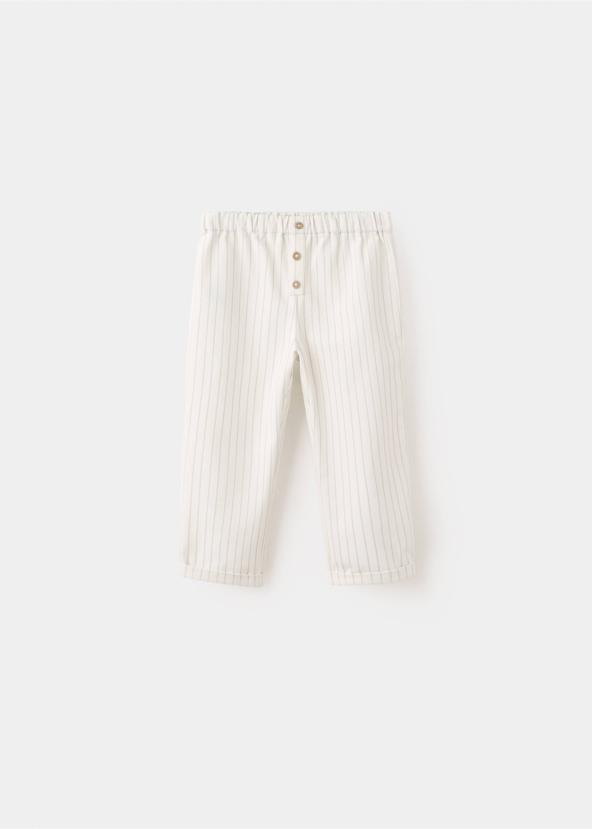 Pantalons cotó ratlles - Article sense model, Blanc trencat. Ref: 27074436-00.