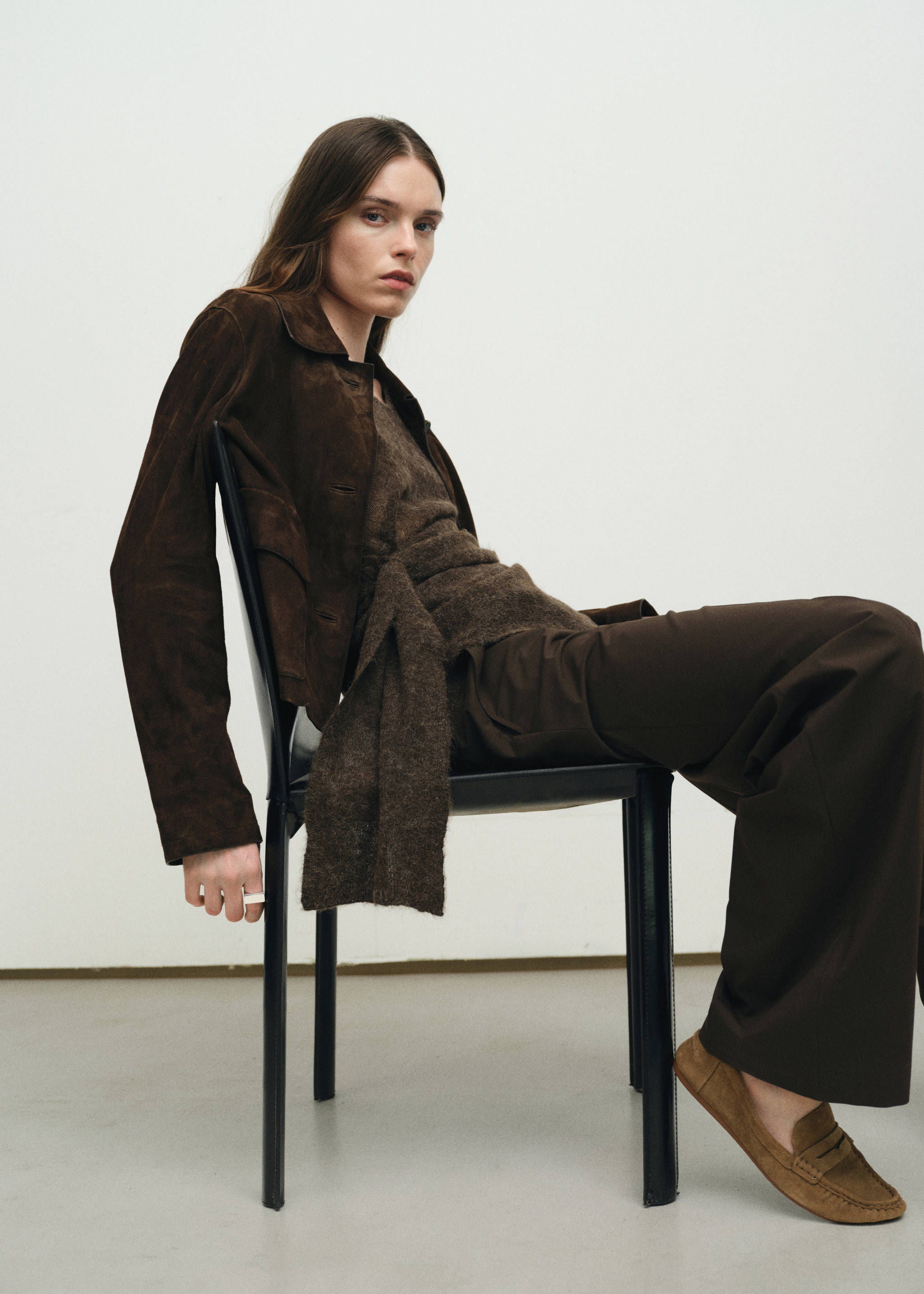 Suede penny loafers - General plane