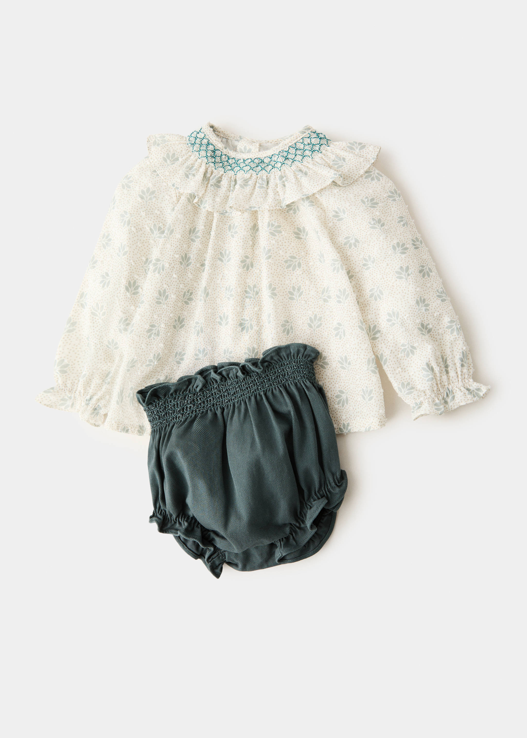 Blusa cuello babydoll bordada - Detalle del artículo 0