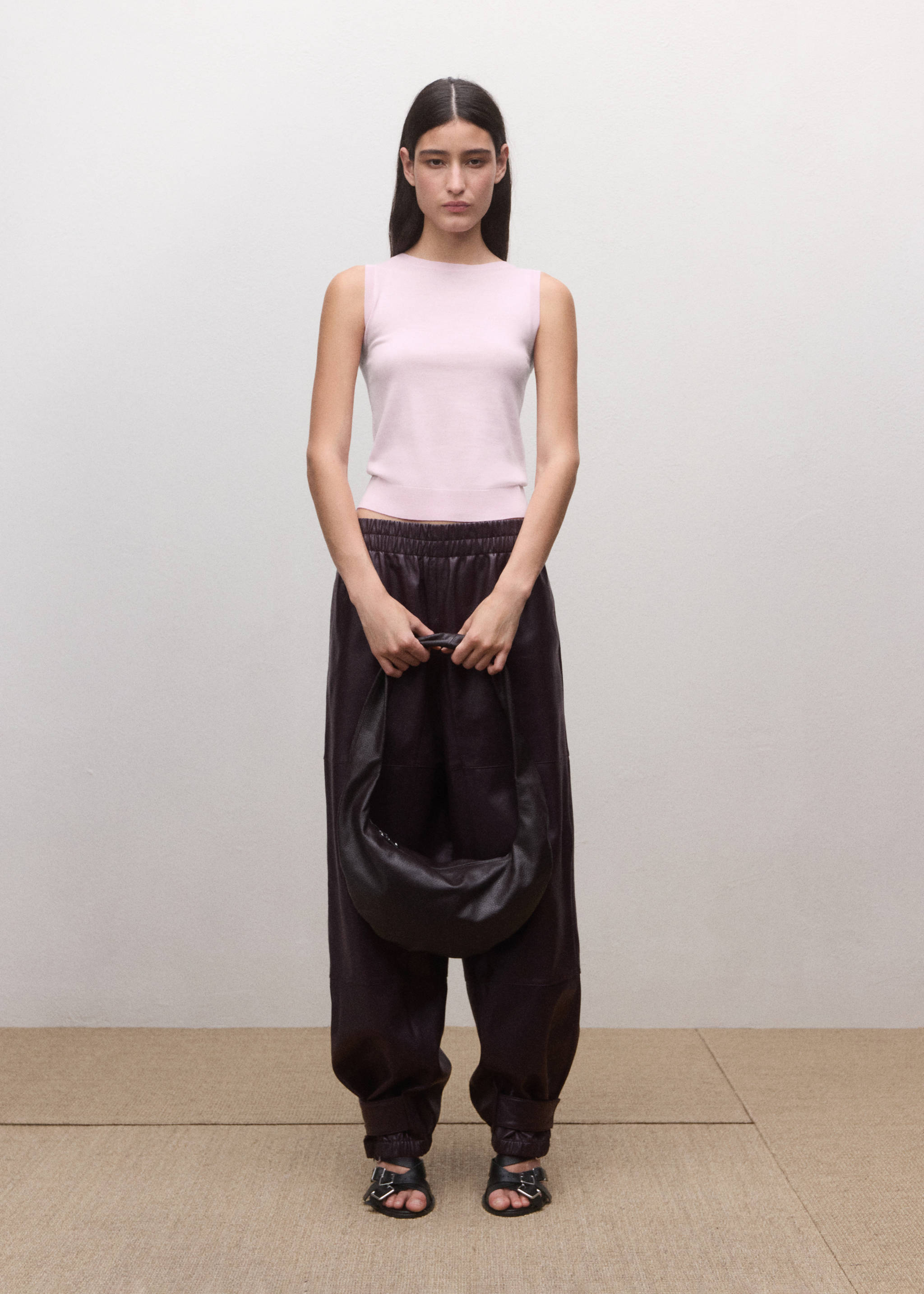 Fitted top in 100% wool - General plane, Pink. Ref: 27074440-00.