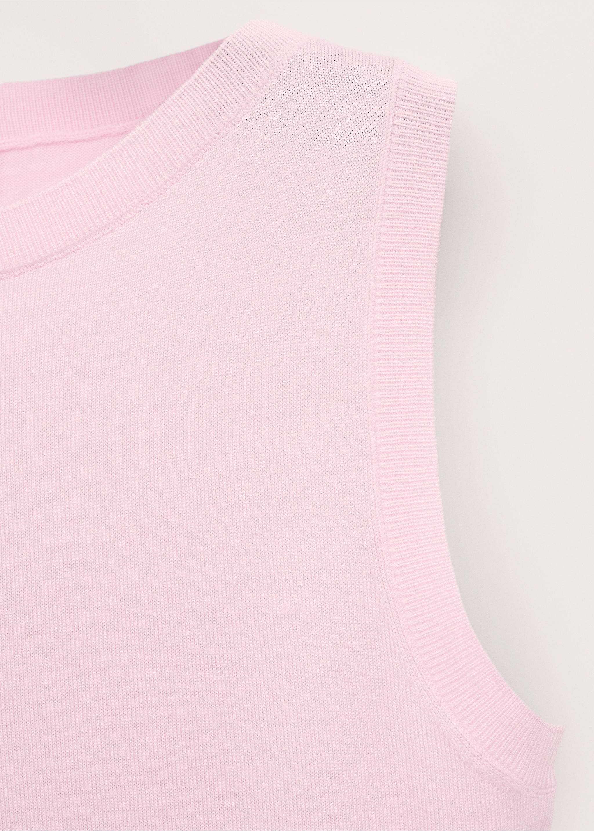 Fitted top in 100% wool - Details of the article 8, Pink. Ref: 27074440-00.