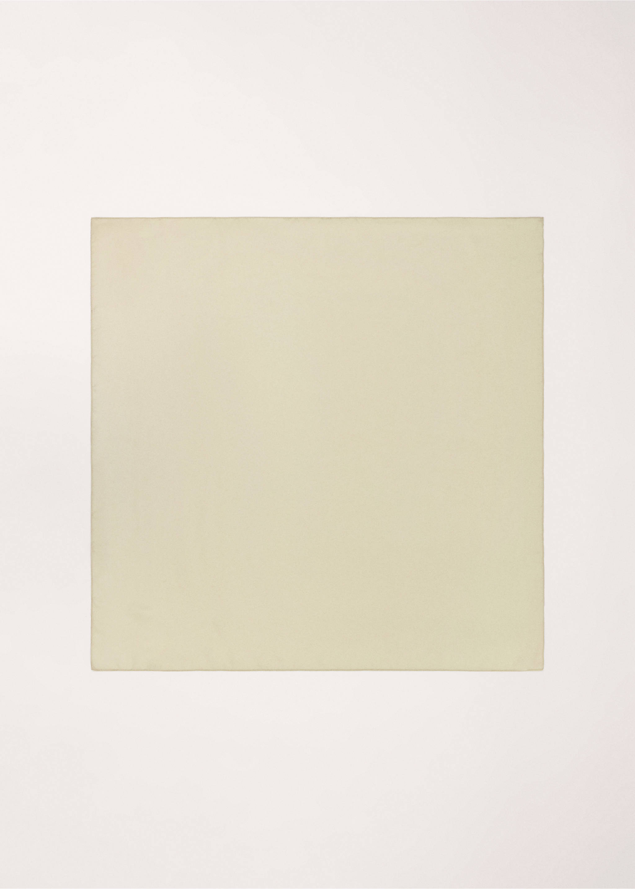 Square satin handkerchief - Article without model, Ecru. Ref: 27074441-00.