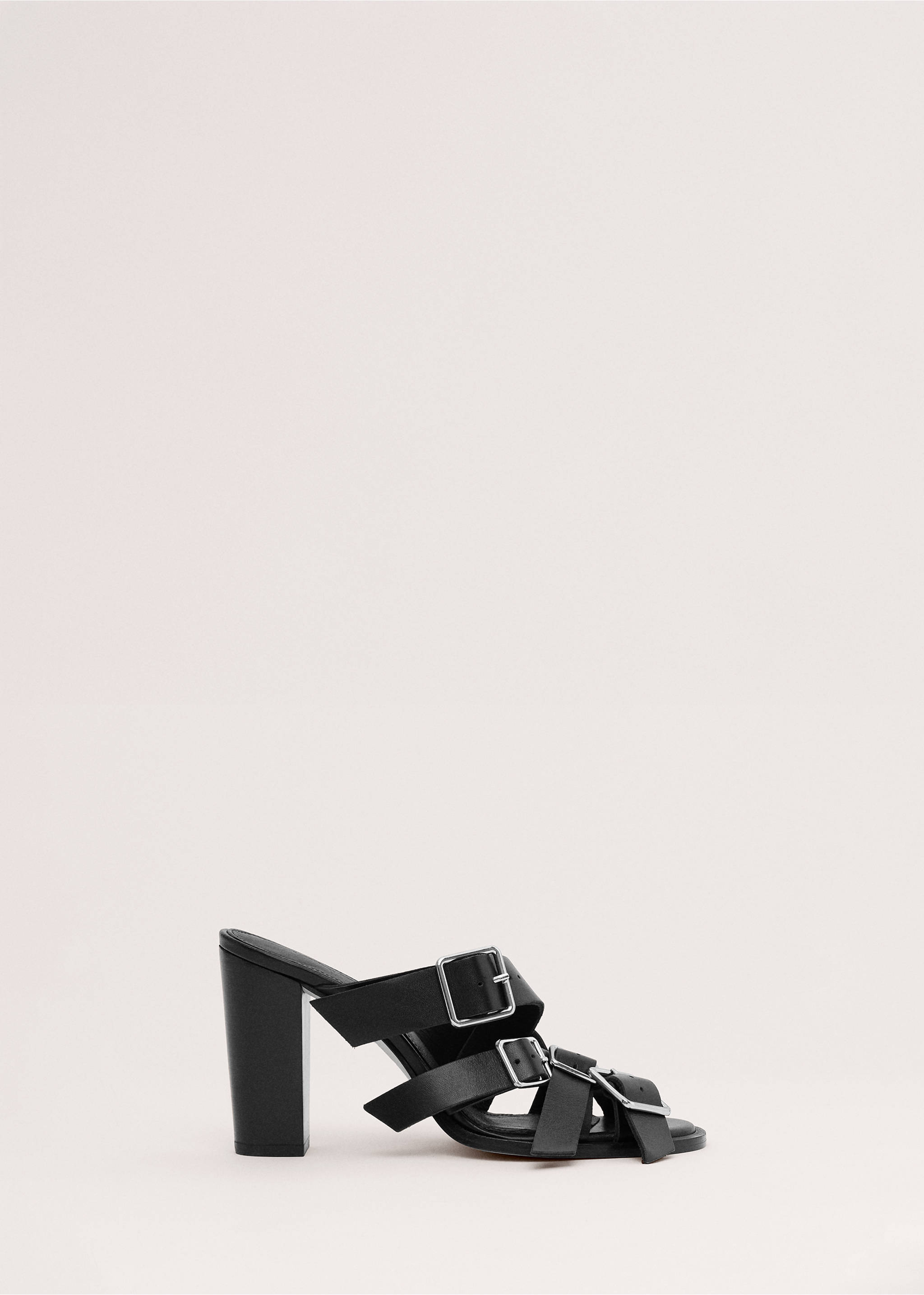 Leather strap sandals with buckles - Article without model, Black. Ref: 27074442-00.
