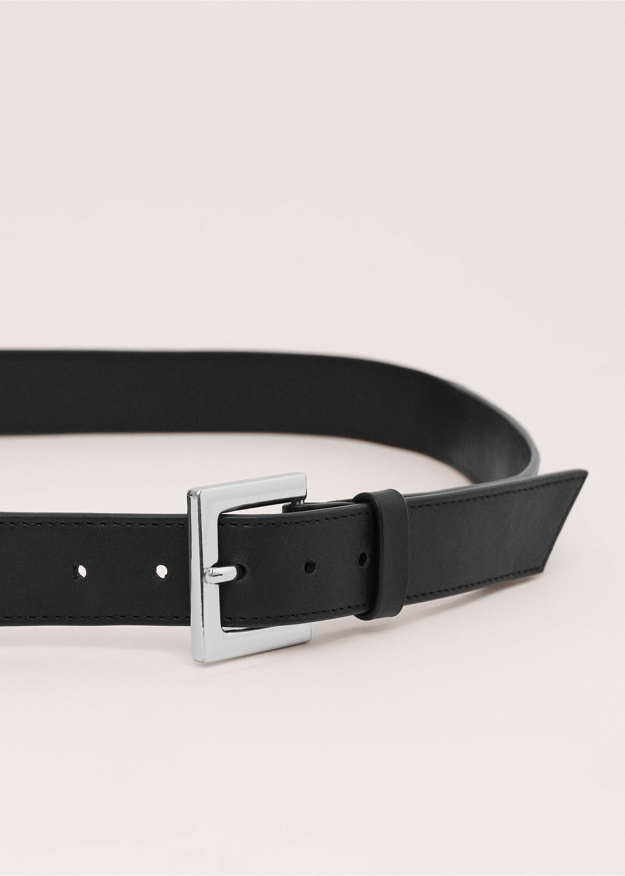 Ремень из 100% натуральной кожи со съемным кошельком - Средний план, Черный. Ref: 27074443-00.