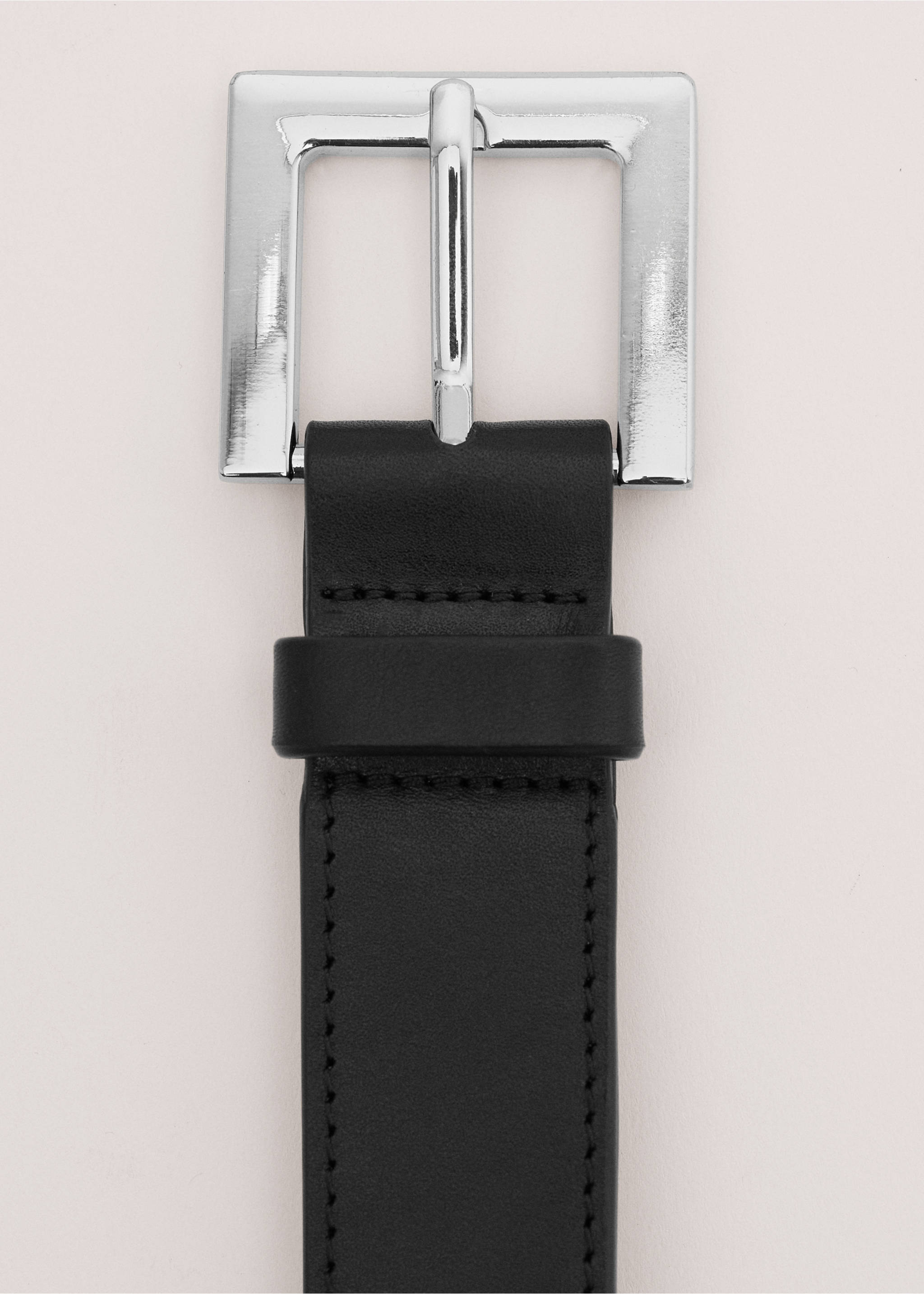 Ремень из 100% натуральной кожи со съемным кошельком - Деталь изделия 1, Черный. Ref: 27074443-00.