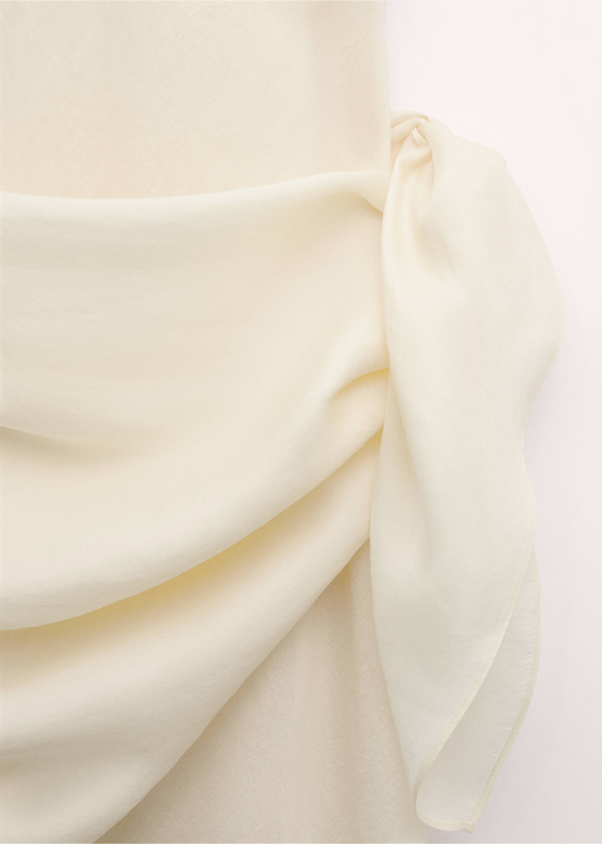 Lyocell dress with scarf detail - Details of the article 8, Ecru. Ref: 27074447-00.