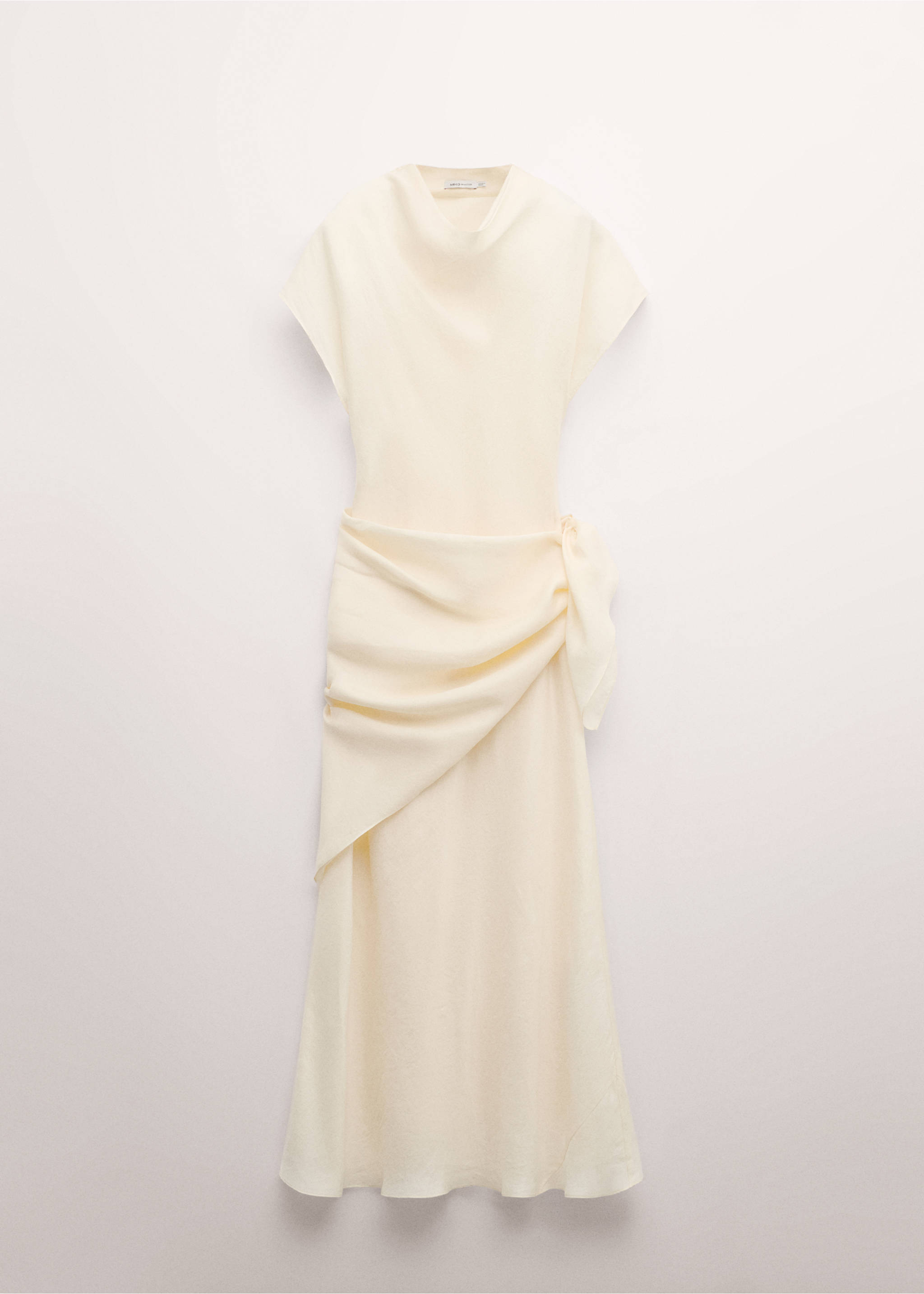 Lyocell dress with scarf detail - Article without model, Ecru. Ref: 27074447-00.