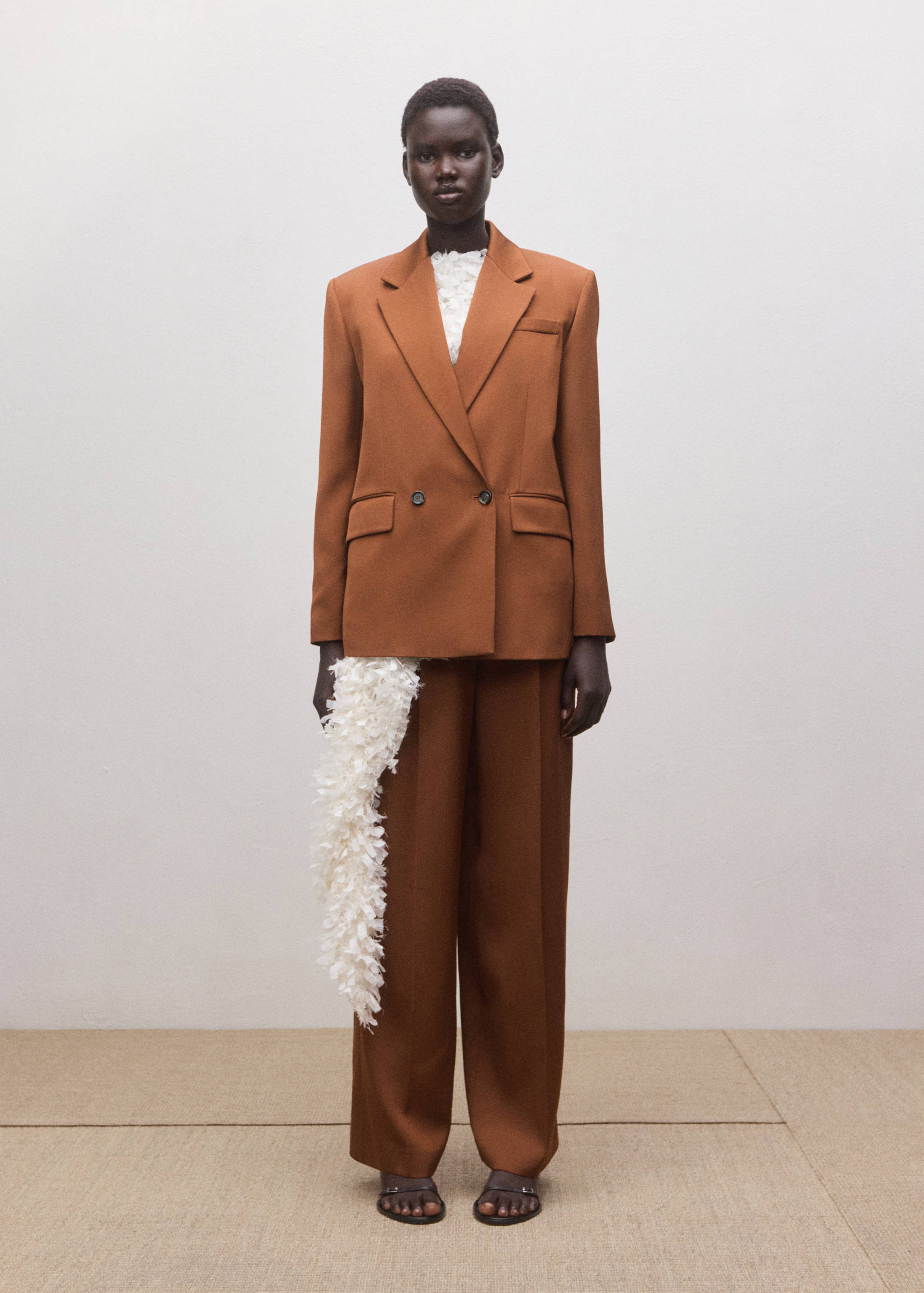 Double-breasted suit jacket - General plane, Cognac. Ref: 27074448-00.