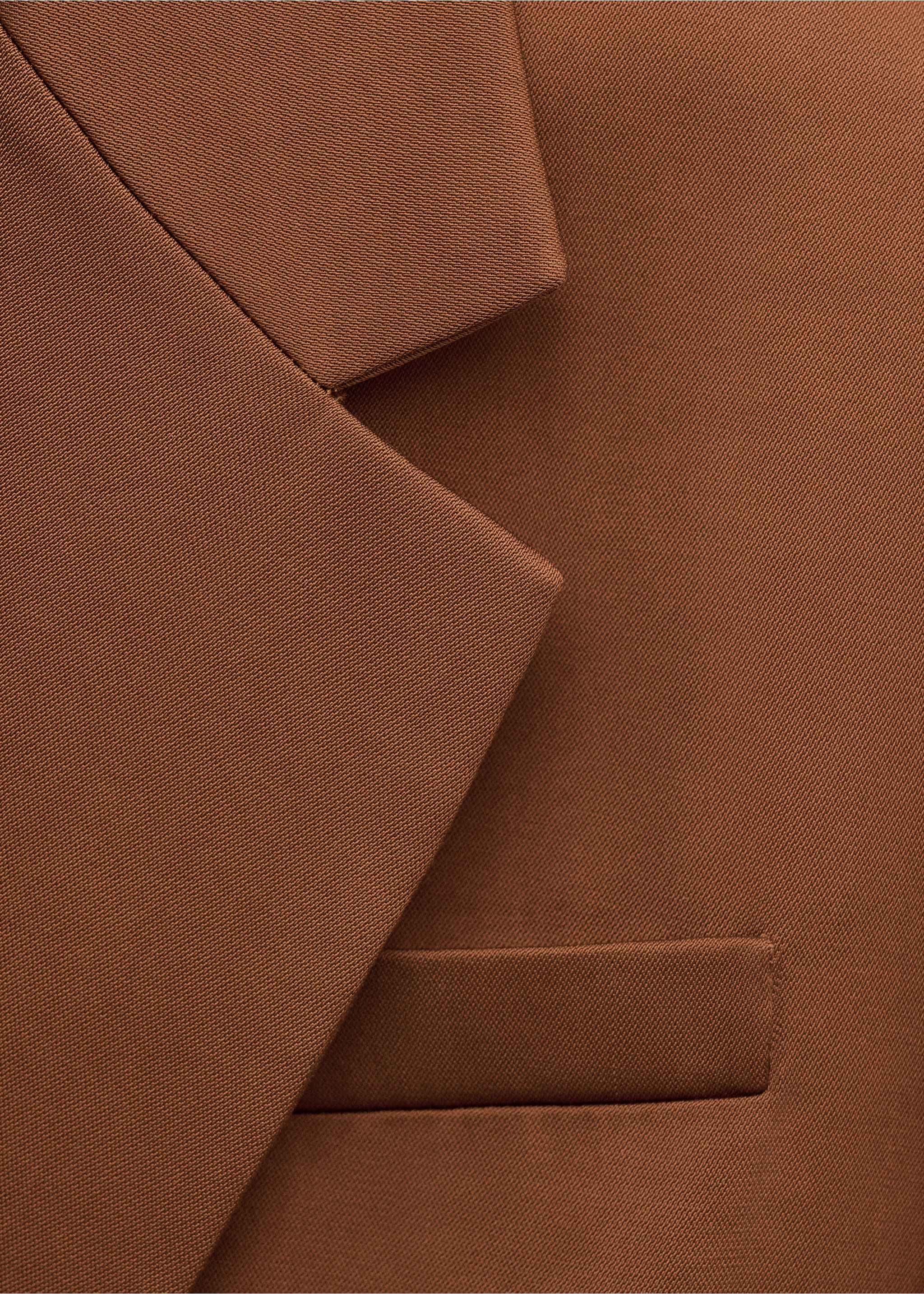 Double-breasted suit jacket - Details of the article 8, Cognac. Ref: 27074448-00.