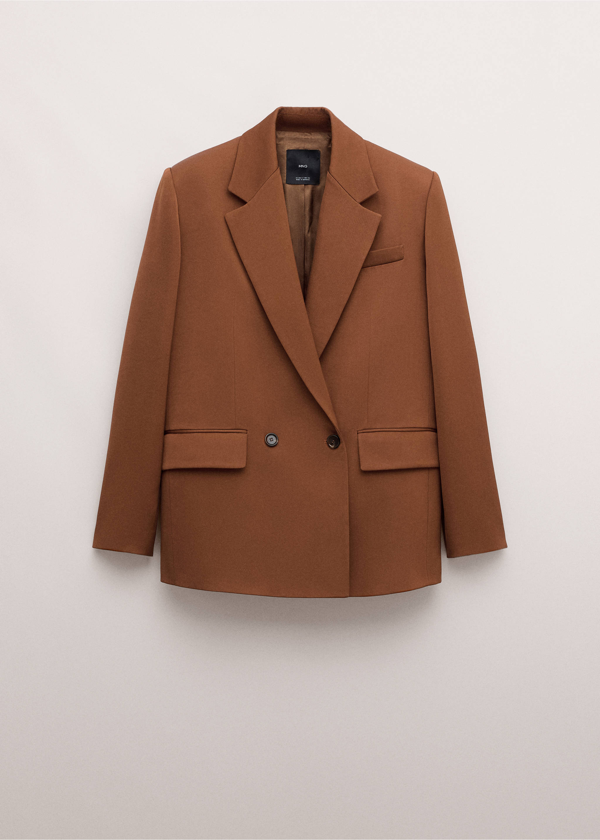 Double-breasted suit jacket - Article without model, Cognac. Ref: 27074448-00.