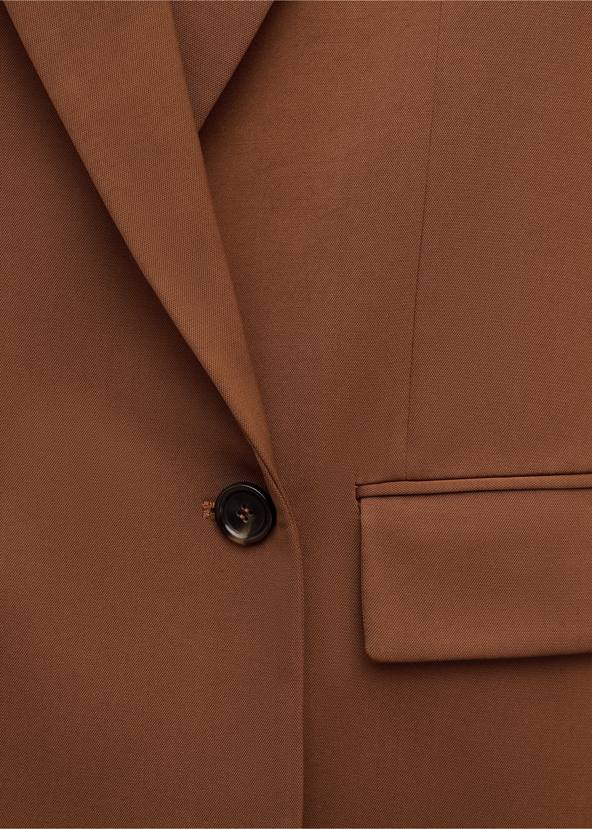 Double-breasted suit jacket - Details of the article 0, Cognac. Ref: 27074448-00.