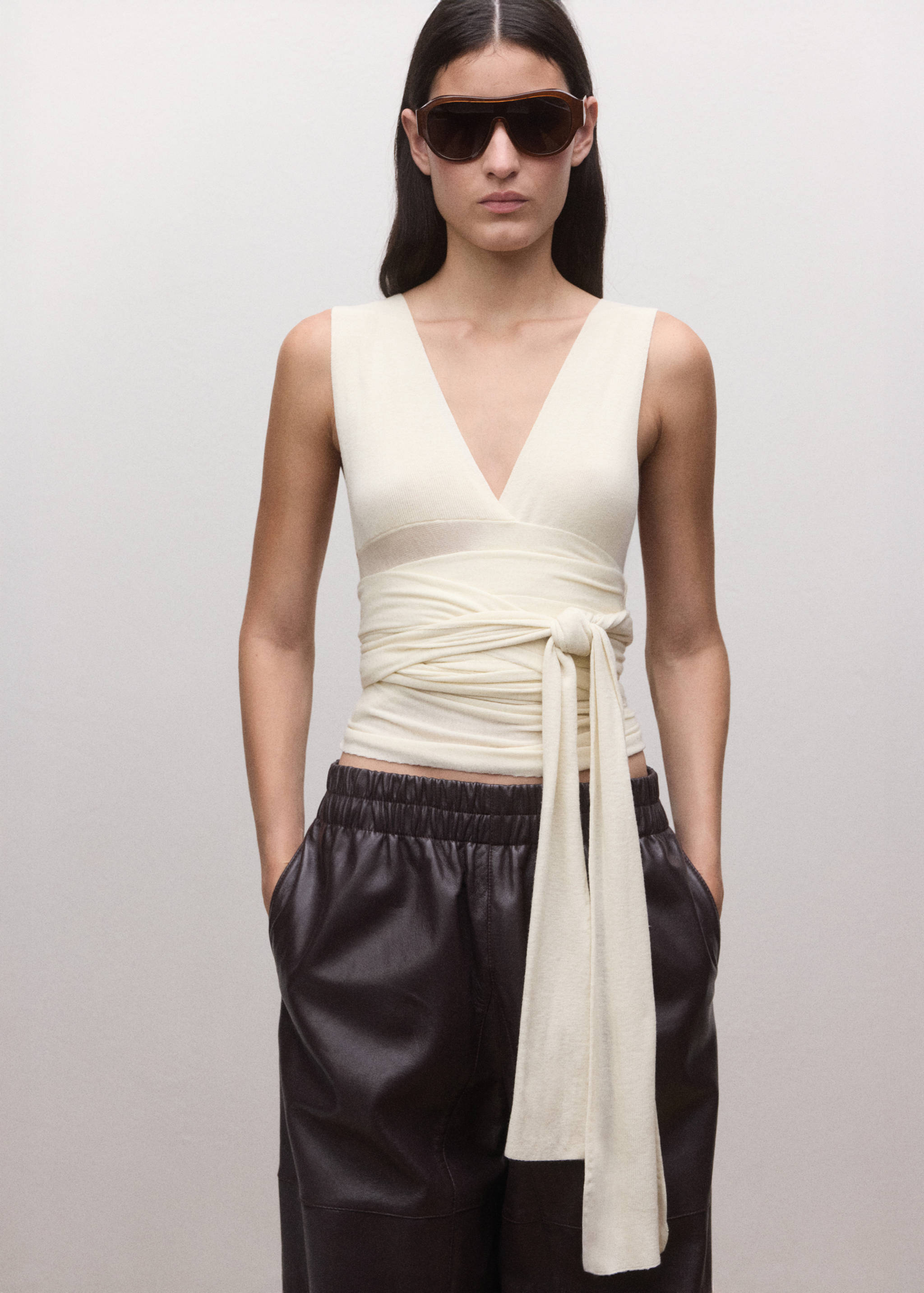 Wrap waist wool top - Details of the article 2