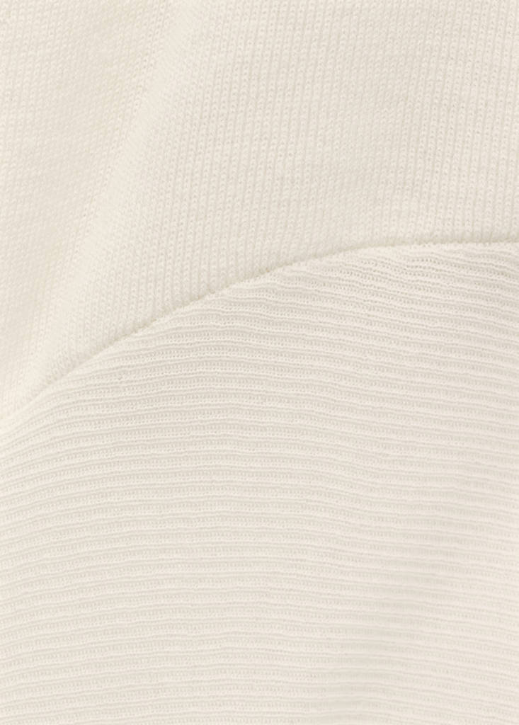 Wrap waist wool top — Ecru