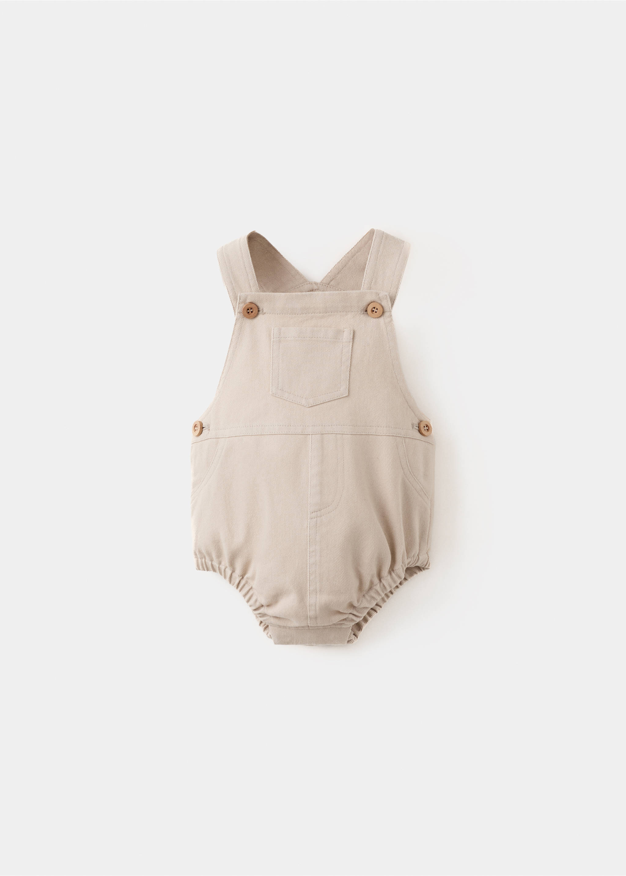 Short denim romper - Article without model, Ecru. Ref: 27074768-00.