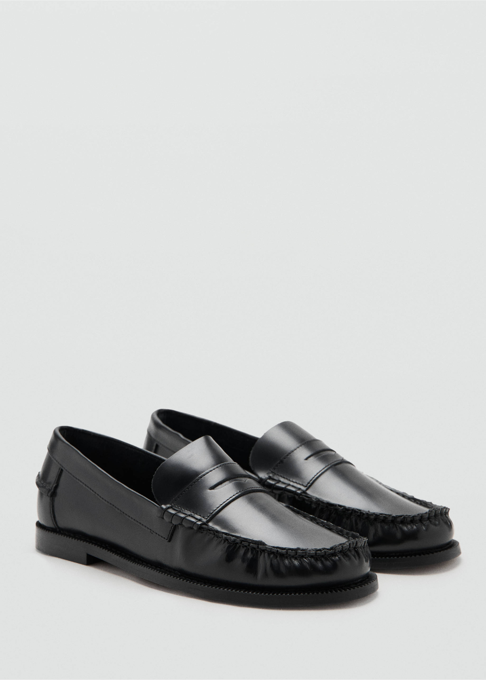 Leather loafers - Medium plane, Black. Ref: 27074769-00.