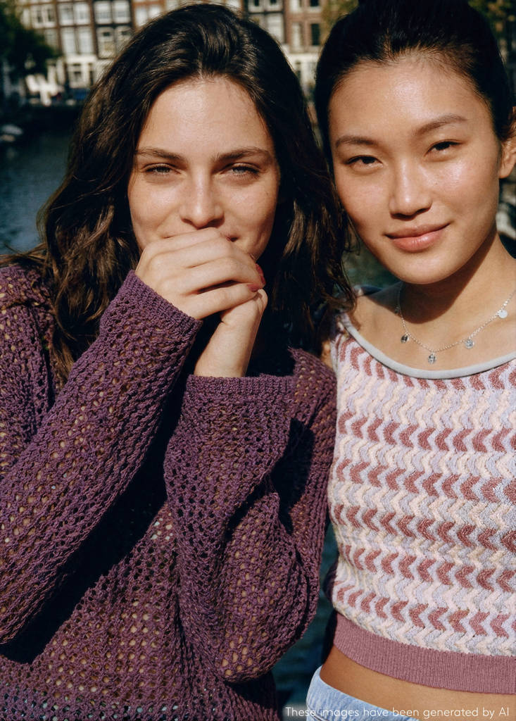 Mixed colour knitted top — Pink