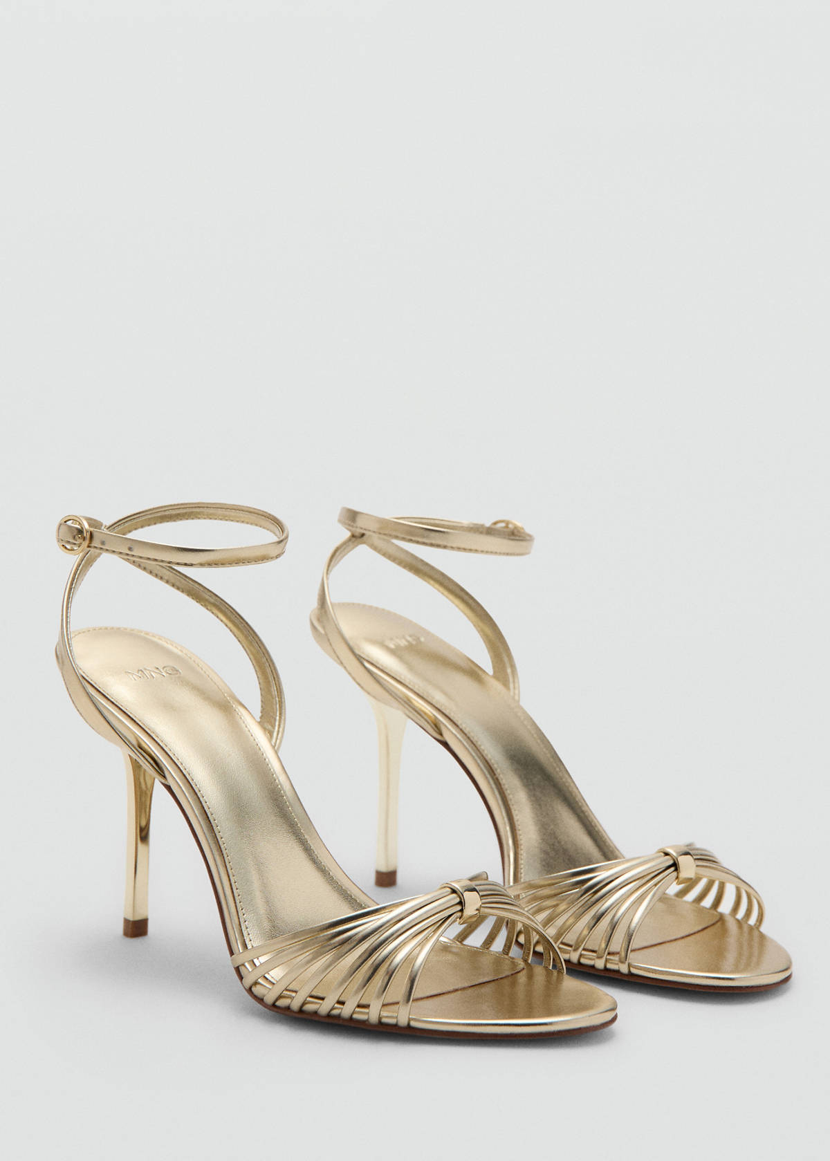 Heeled sandals with straps — Gold