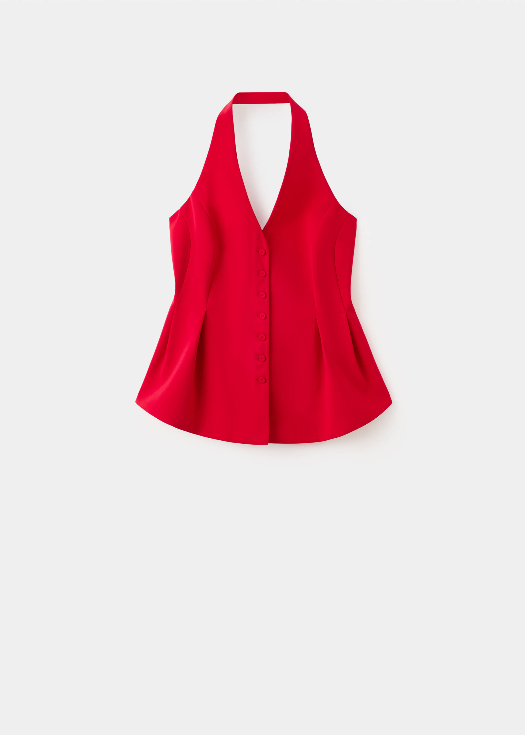 Top peplum cuello halter - Artículo sin modelo, Rojo. Ref: 27074775-00.