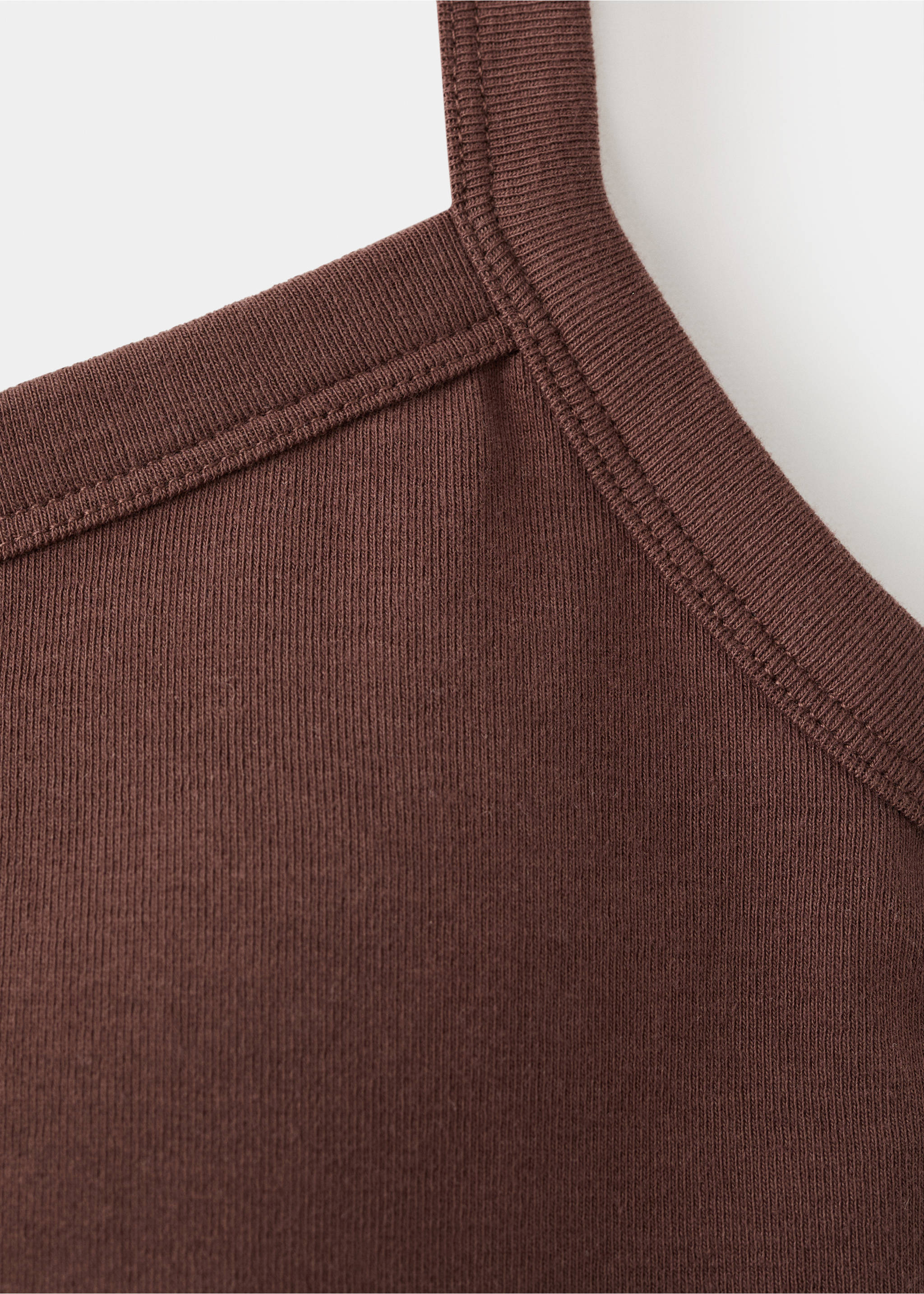 Cotton tank top - Details of the article 8, Brown. Ref: 27074777-00.
