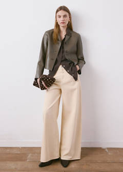 Faux-leather jacket with pockets — Olive Green 2