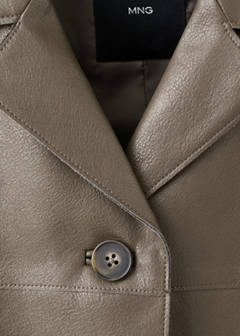 Faux-leather jacket with pockets — Olive Green 11