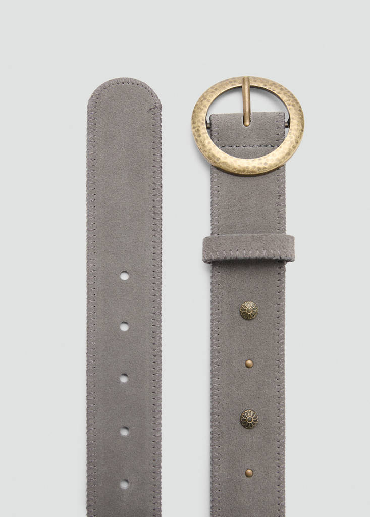 Leather belt — Grey