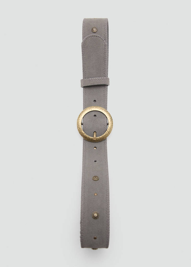 Leather belt — Grey