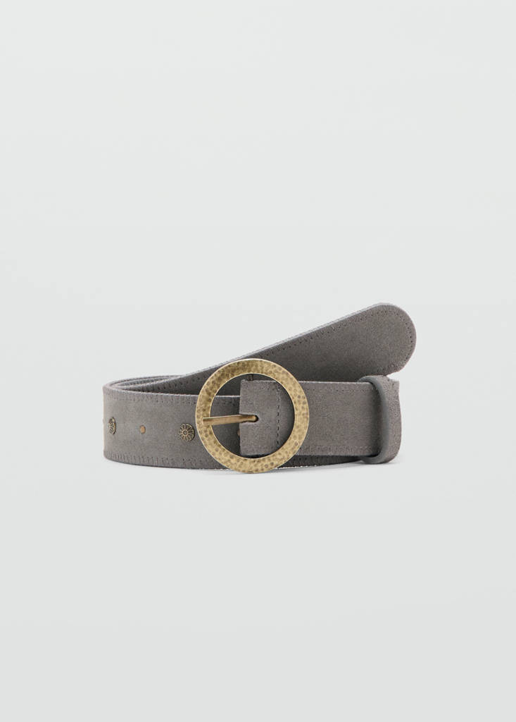 Leather belt — Grey