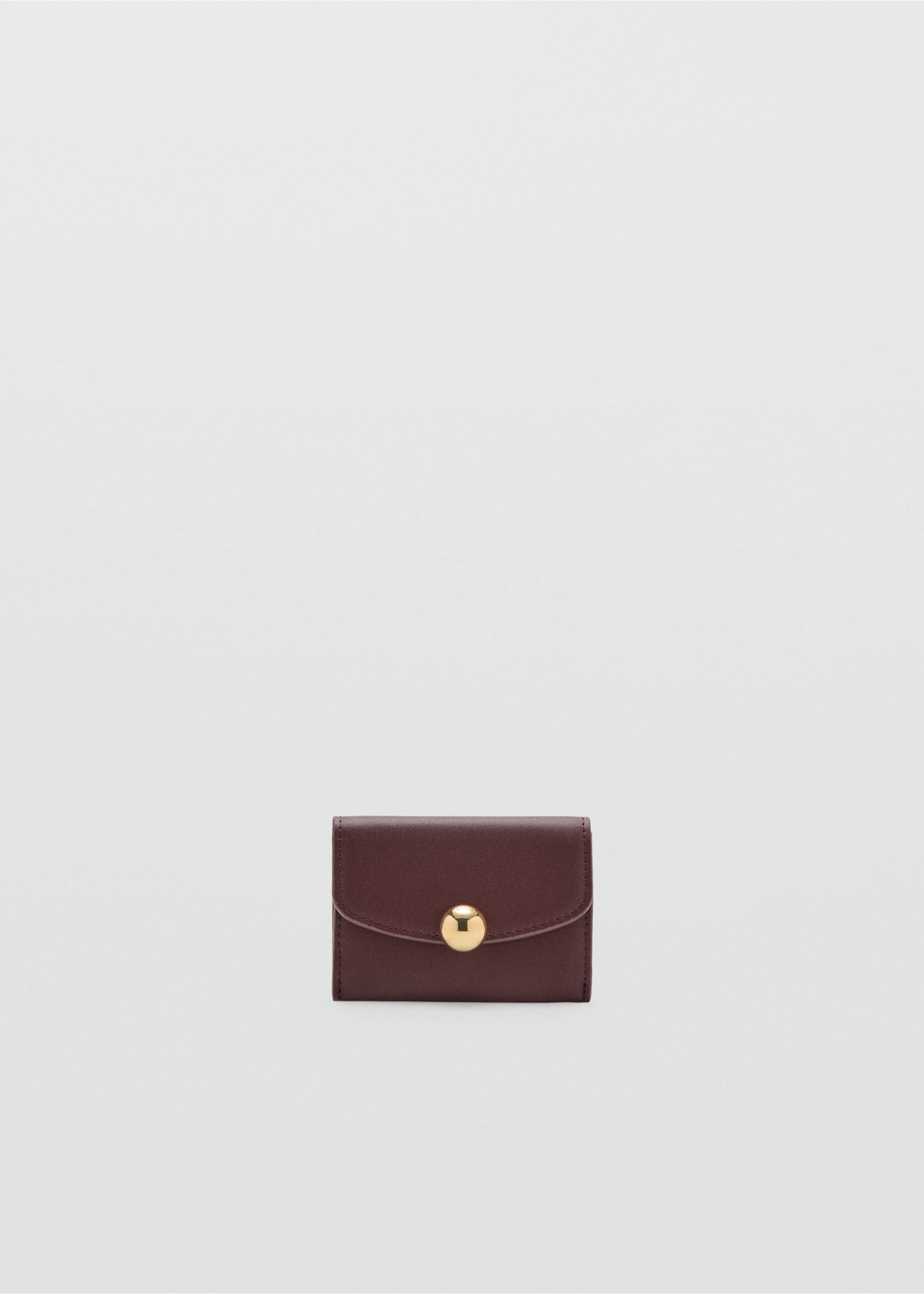 Jewel button flap card holder - Article without model, Burgundy. Ref: 27074785-00.
