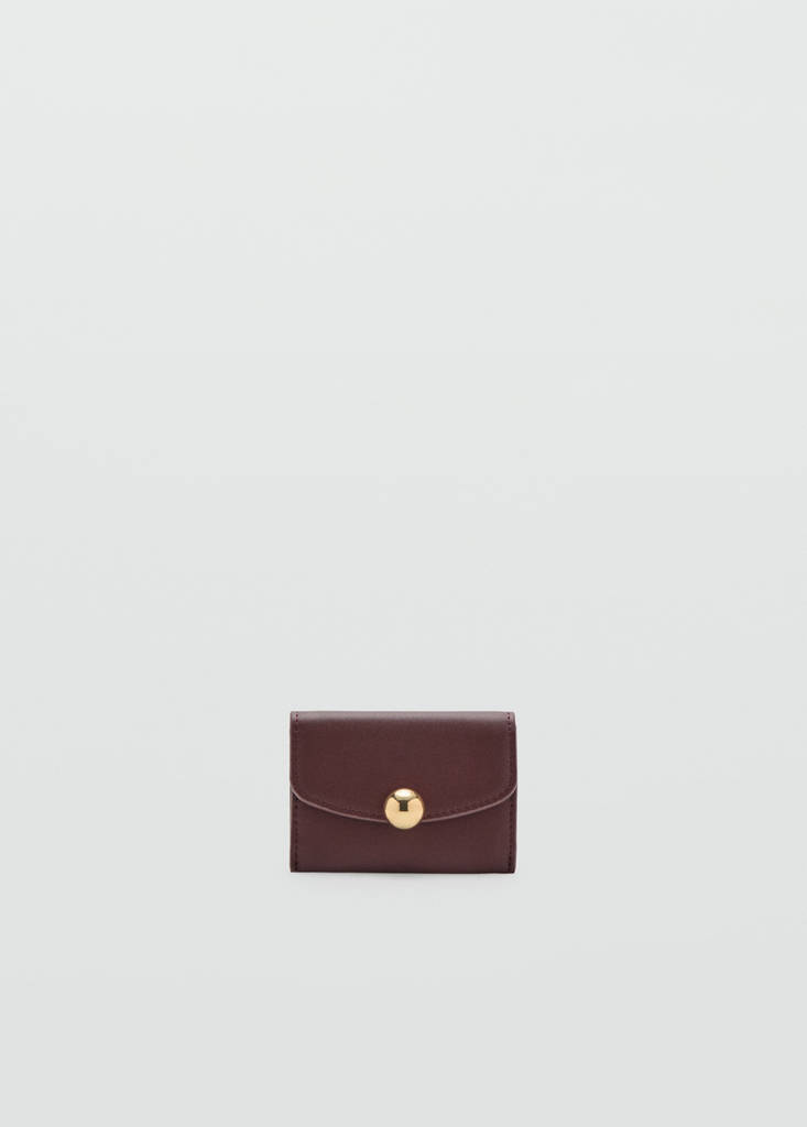 Cardholder with jewel-button flap