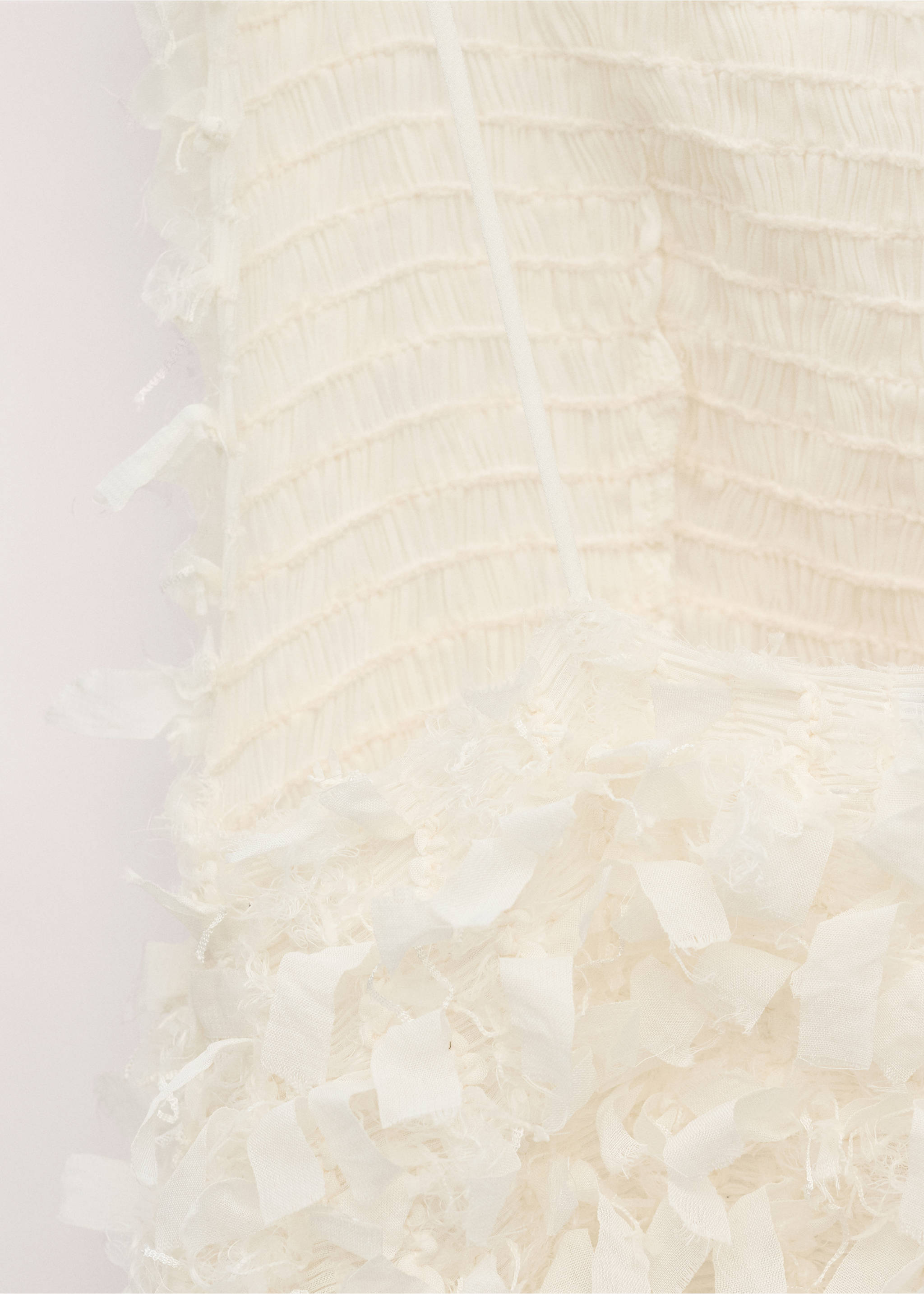 Asymmetrical textured top - Details of the article 0, Off White. Ref: 27074788-00.