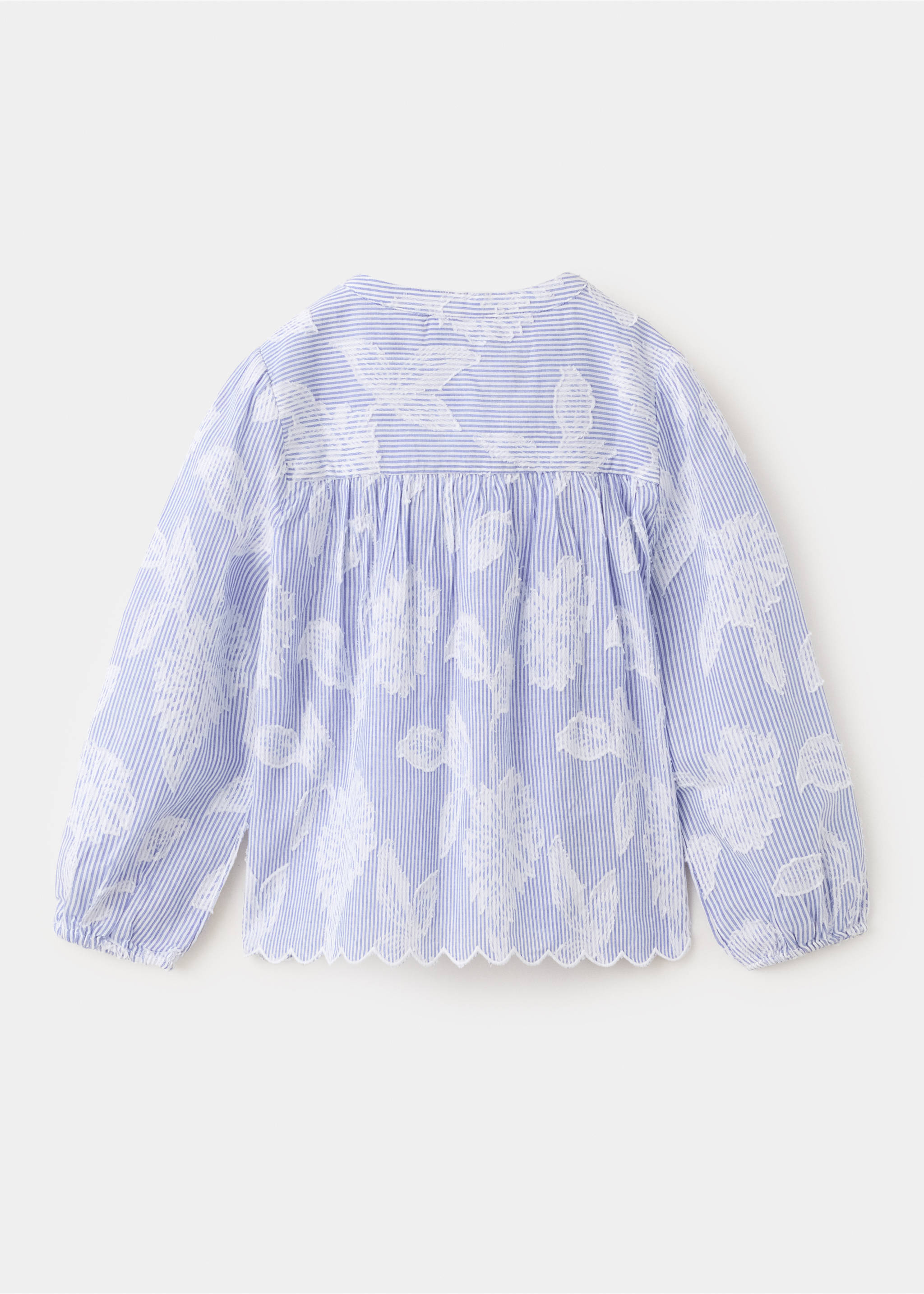 Blusa bordado flores - Reverso del artículo, Azul porcelana. Ref: 27075145-00.