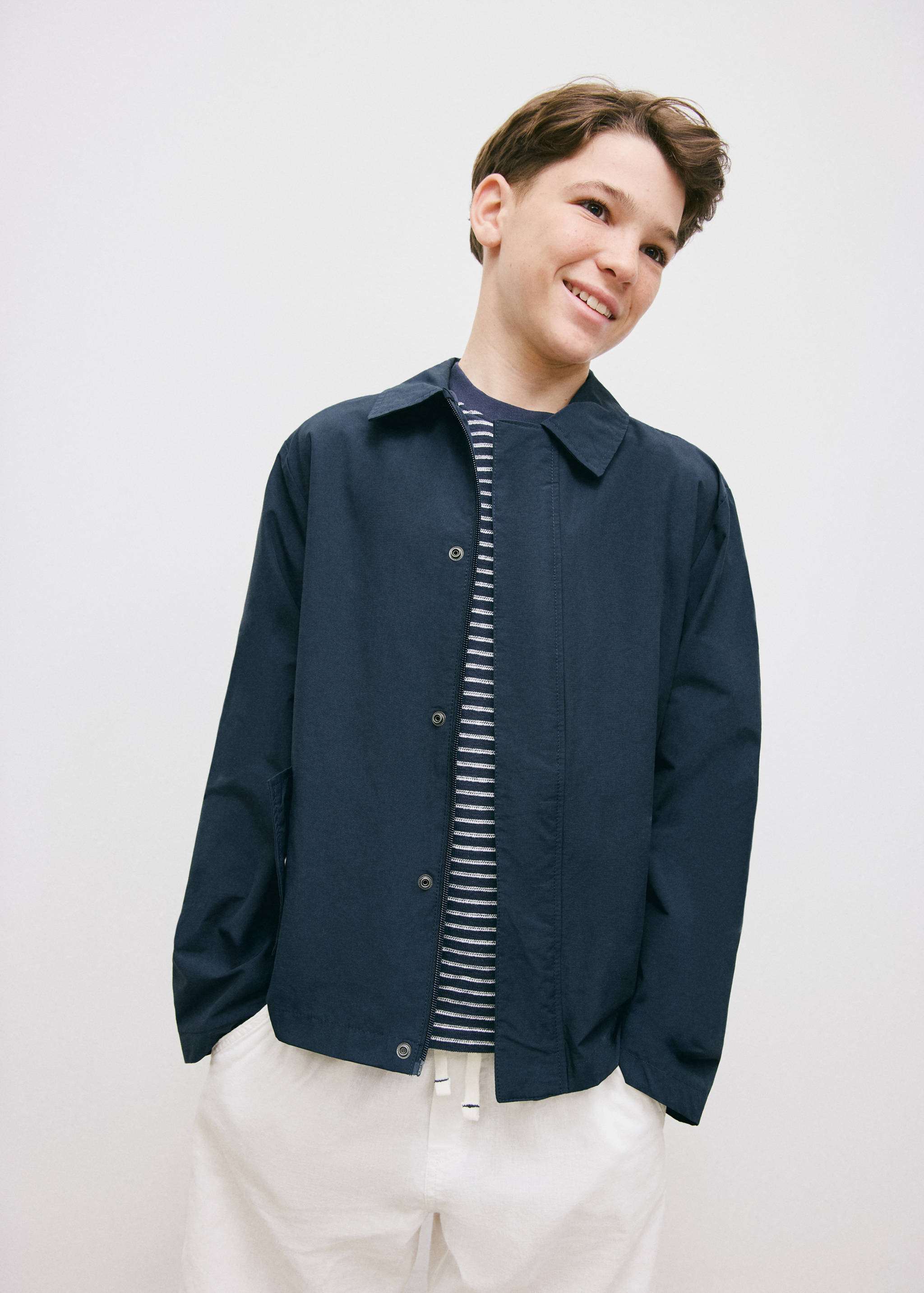 Chaqueta algodón cuello camisero - Plano general