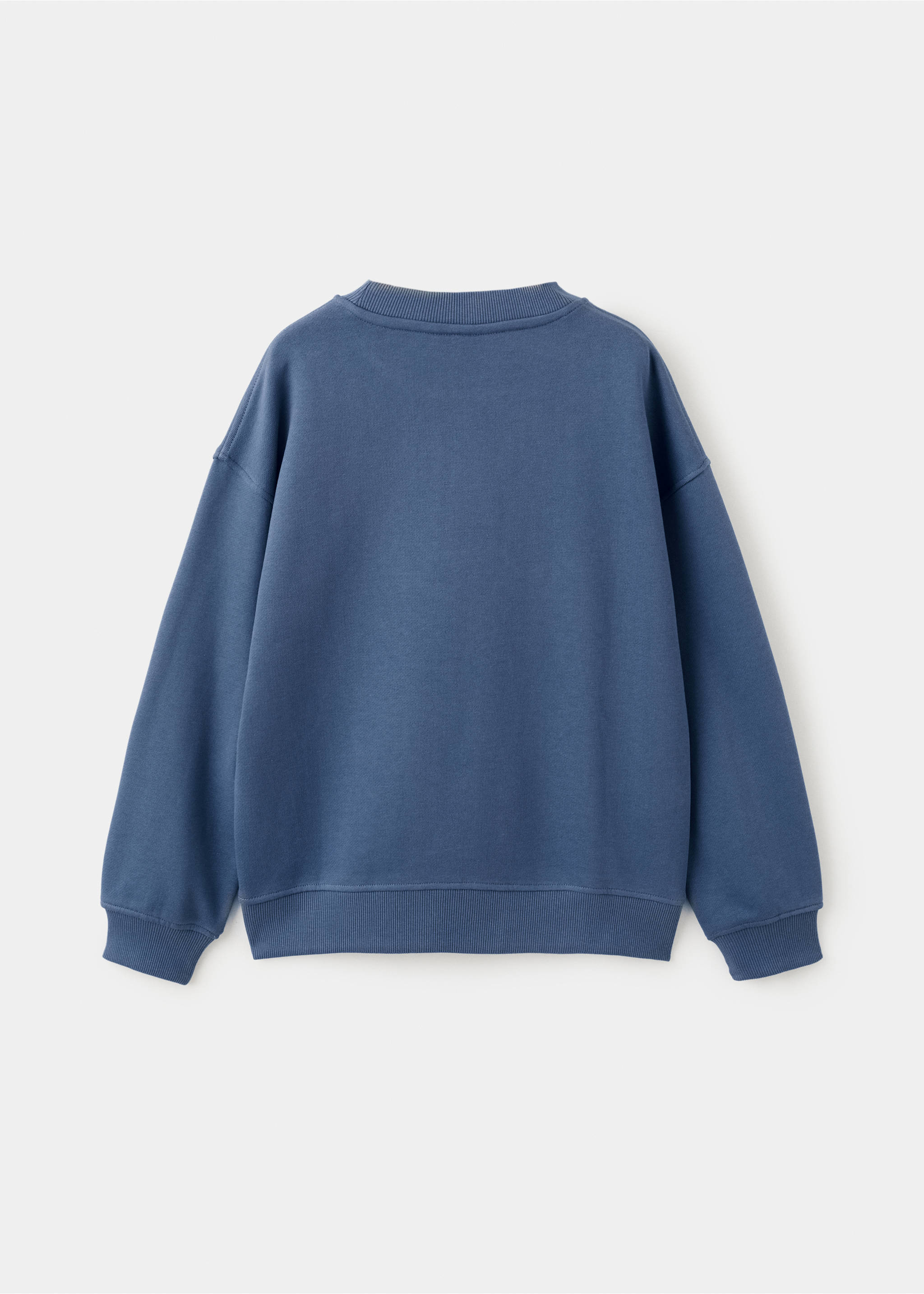 Sweat-shirt coton texte - Verso de l’article, Bleu. Ref: 27075148-00.