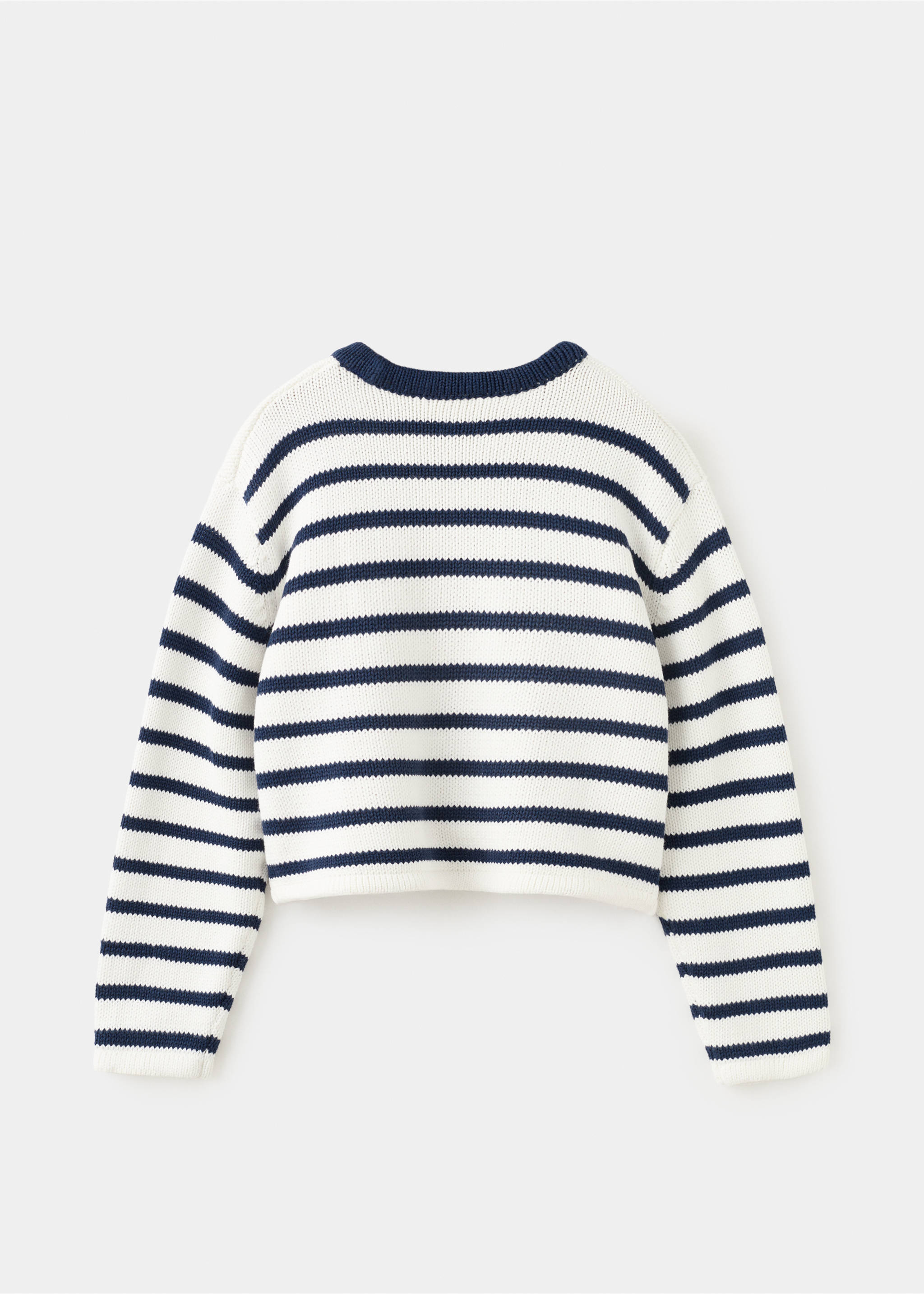 Crop striped sweater - Reverse of the article, Navy. Ref: 27075149-00.