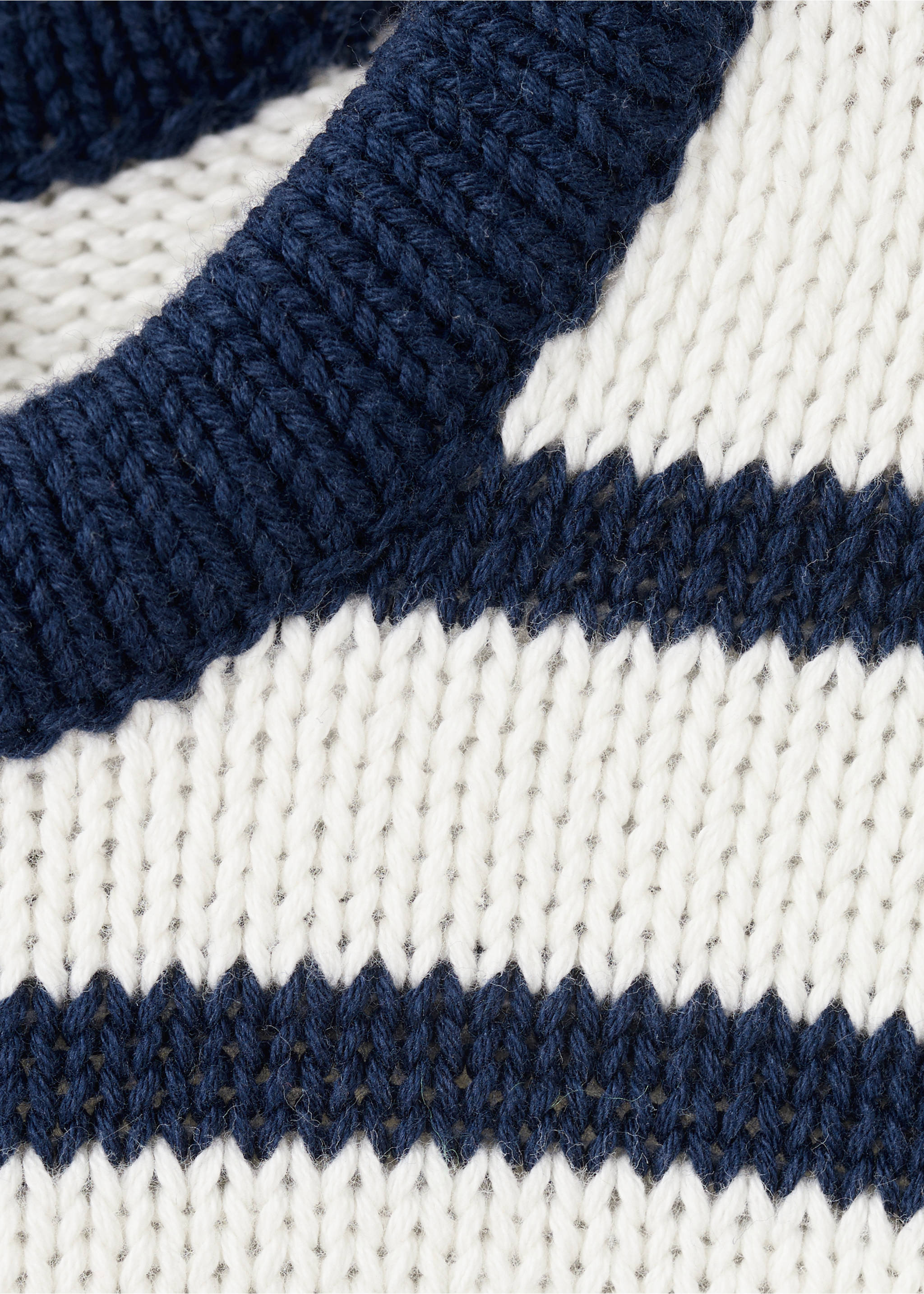 Crop striped sweater - Details of the article 0, Navy. Ref: 27075149-00.