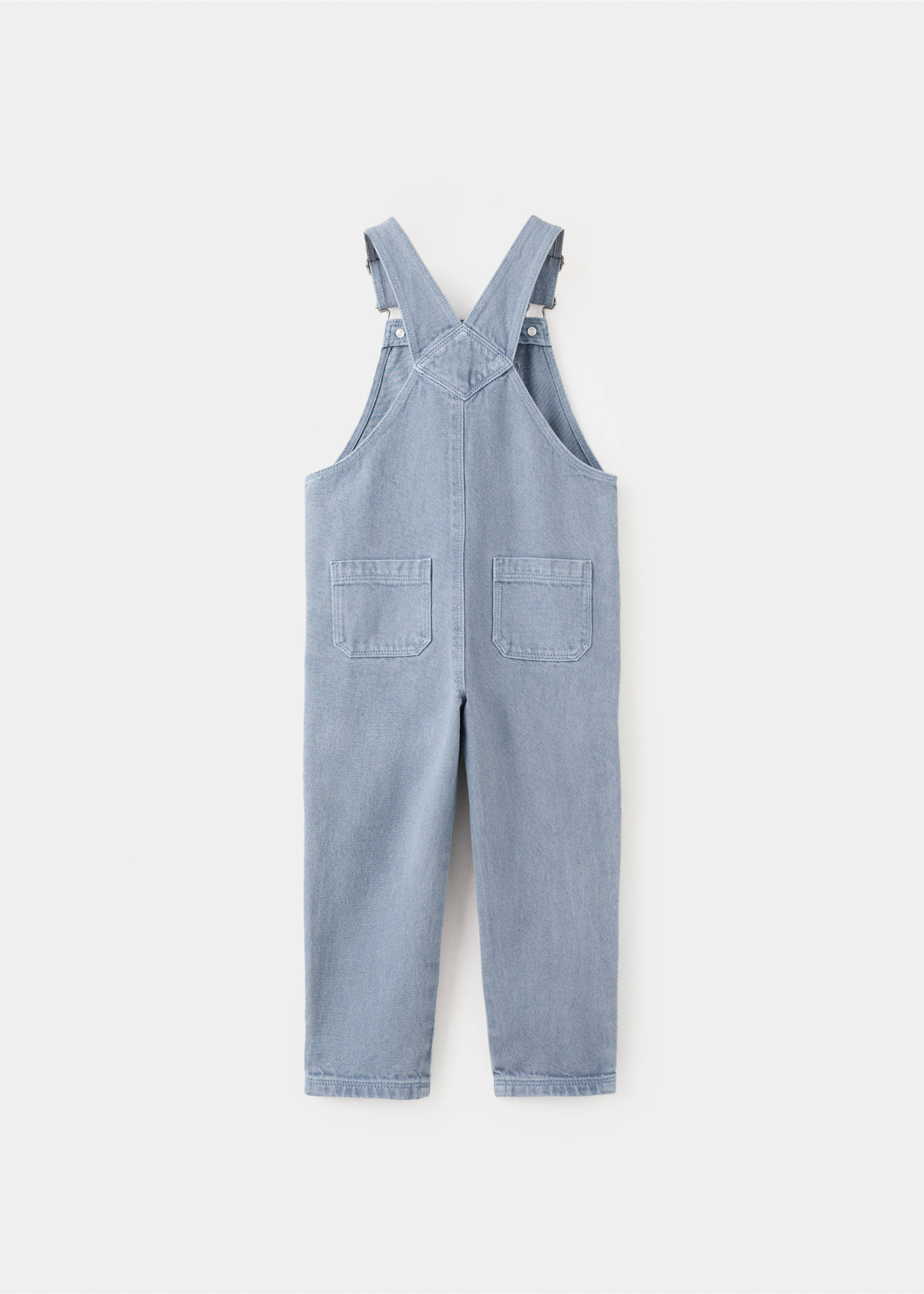 Long denim overalls with pocket - Reverse of the article, Blue. Ref: 27075151-00.