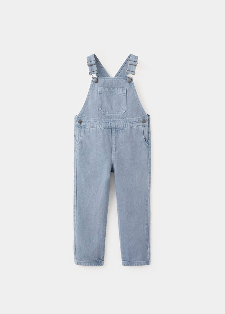 Long denim overalls with pocket — Blue